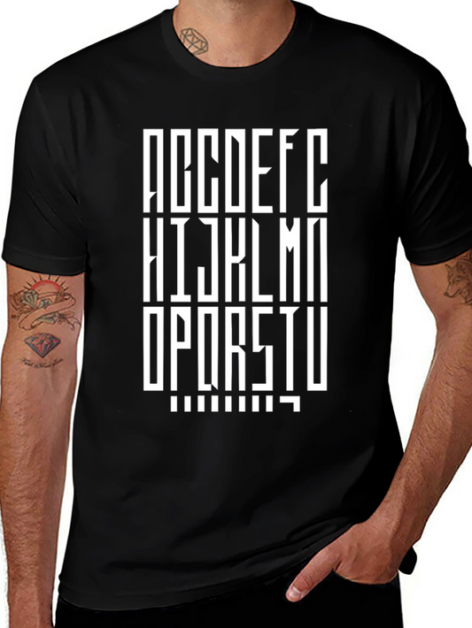 Alphabet Graphic Tee - Stylish Black Shirt