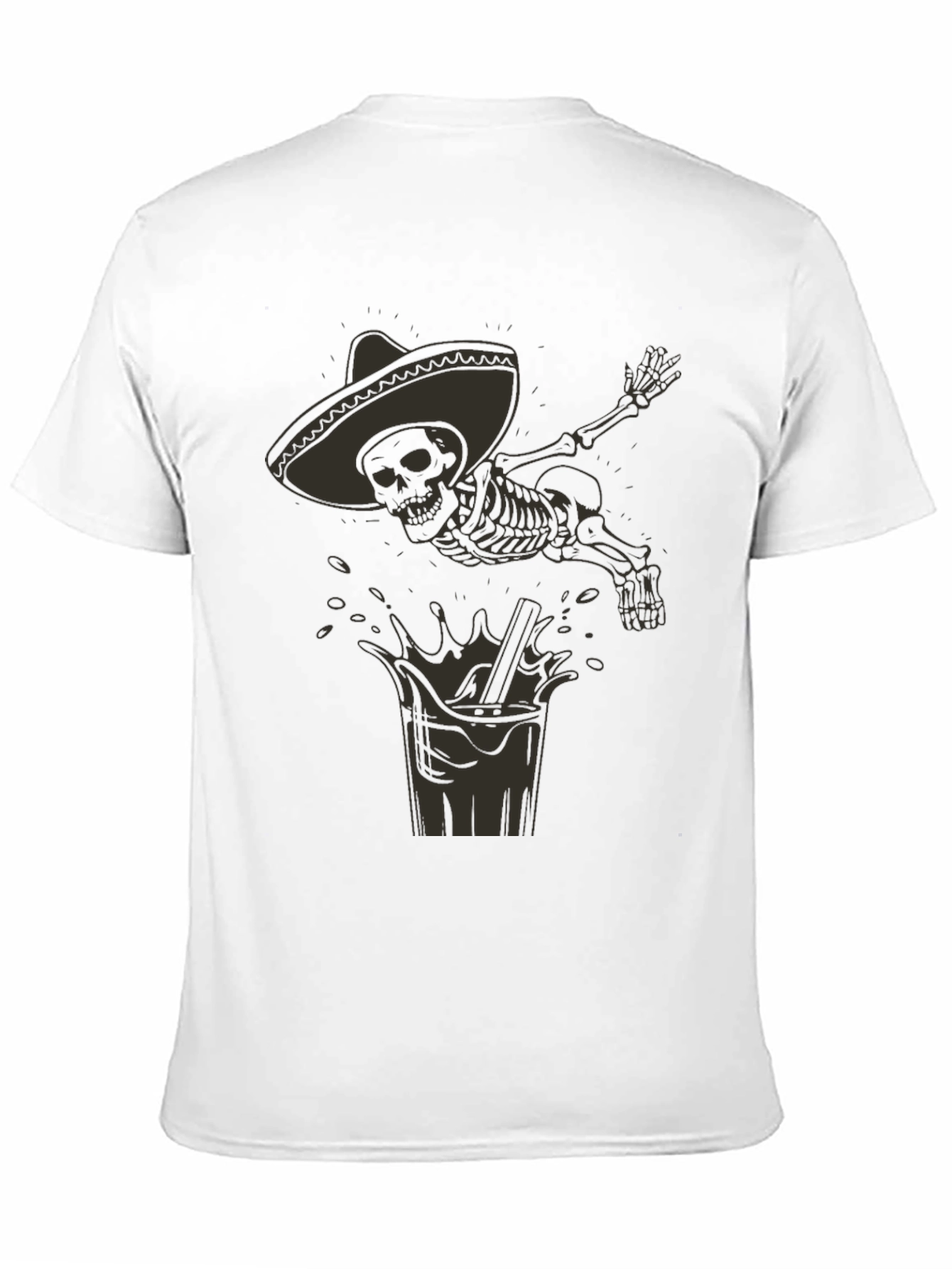 Skeleton Mariachi Black Graphic Tee