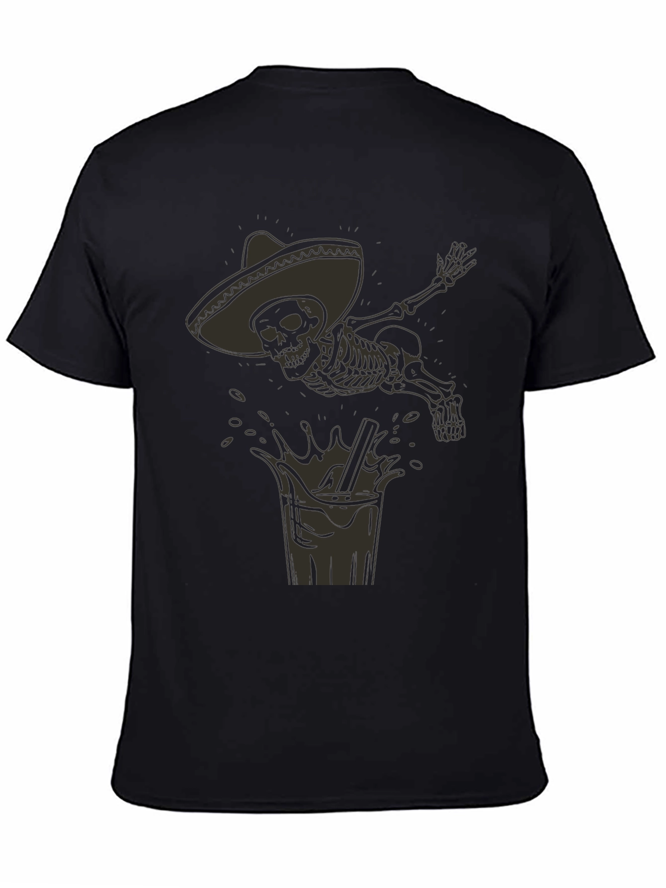 Skeleton Mariachi Black Graphic Tee