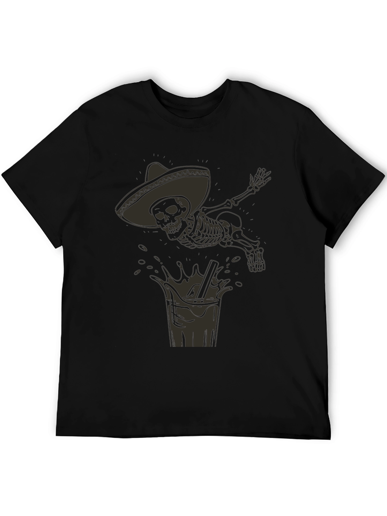 Skeleton Mariachi Black Graphic Tee