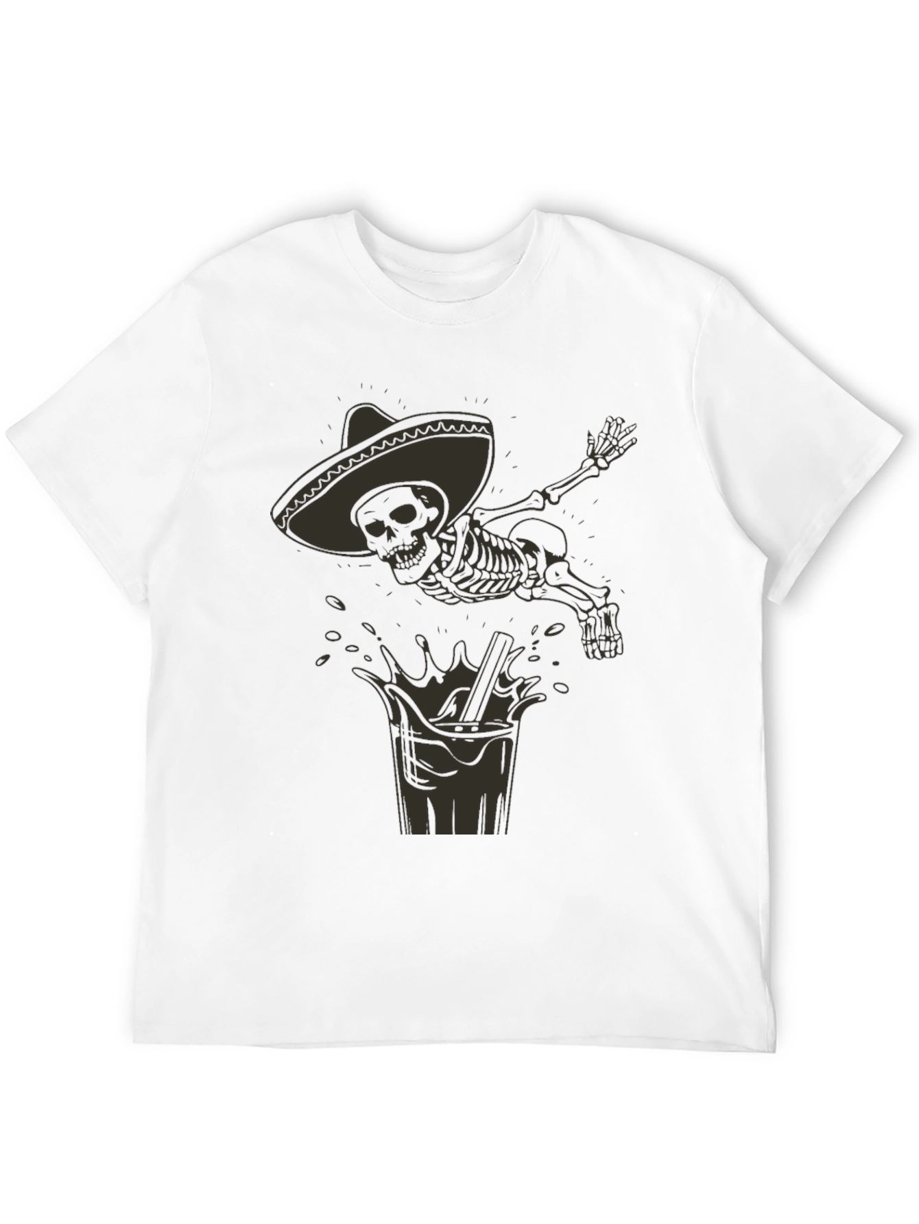 Skeleton Mariachi Black Graphic Tee