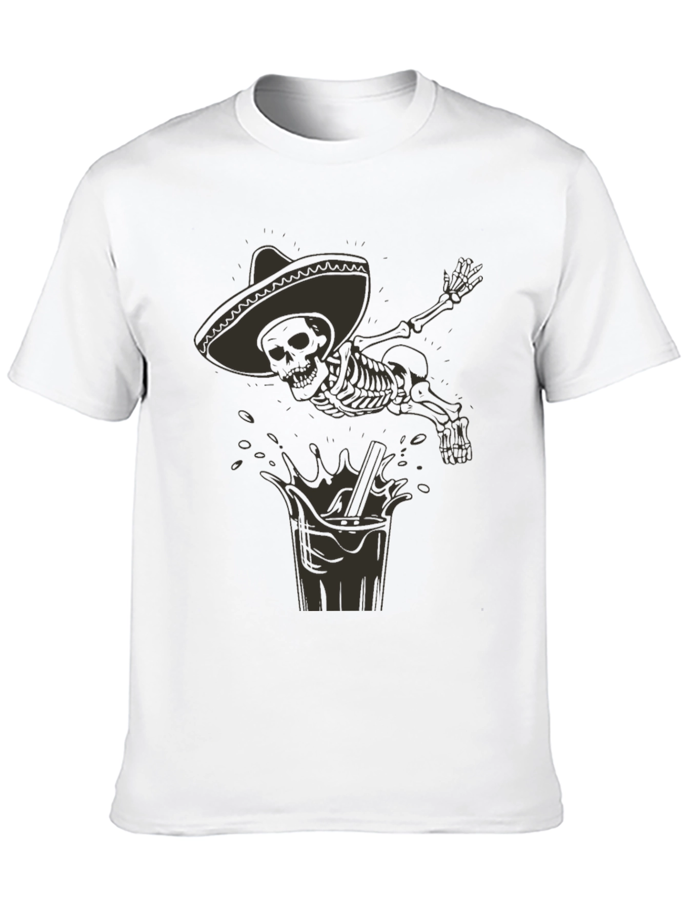 Skeleton Mariachi Black Graphic Tee