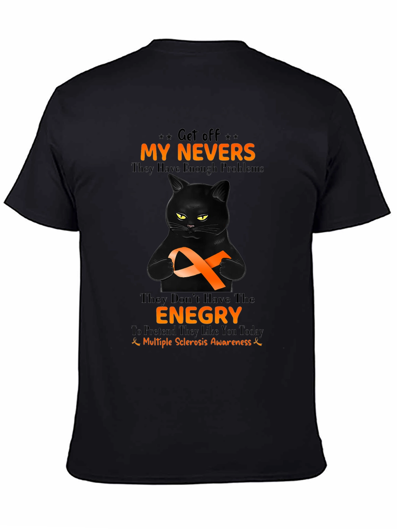 Multiple Sclerosis Awareness Black Cat T-Shirt