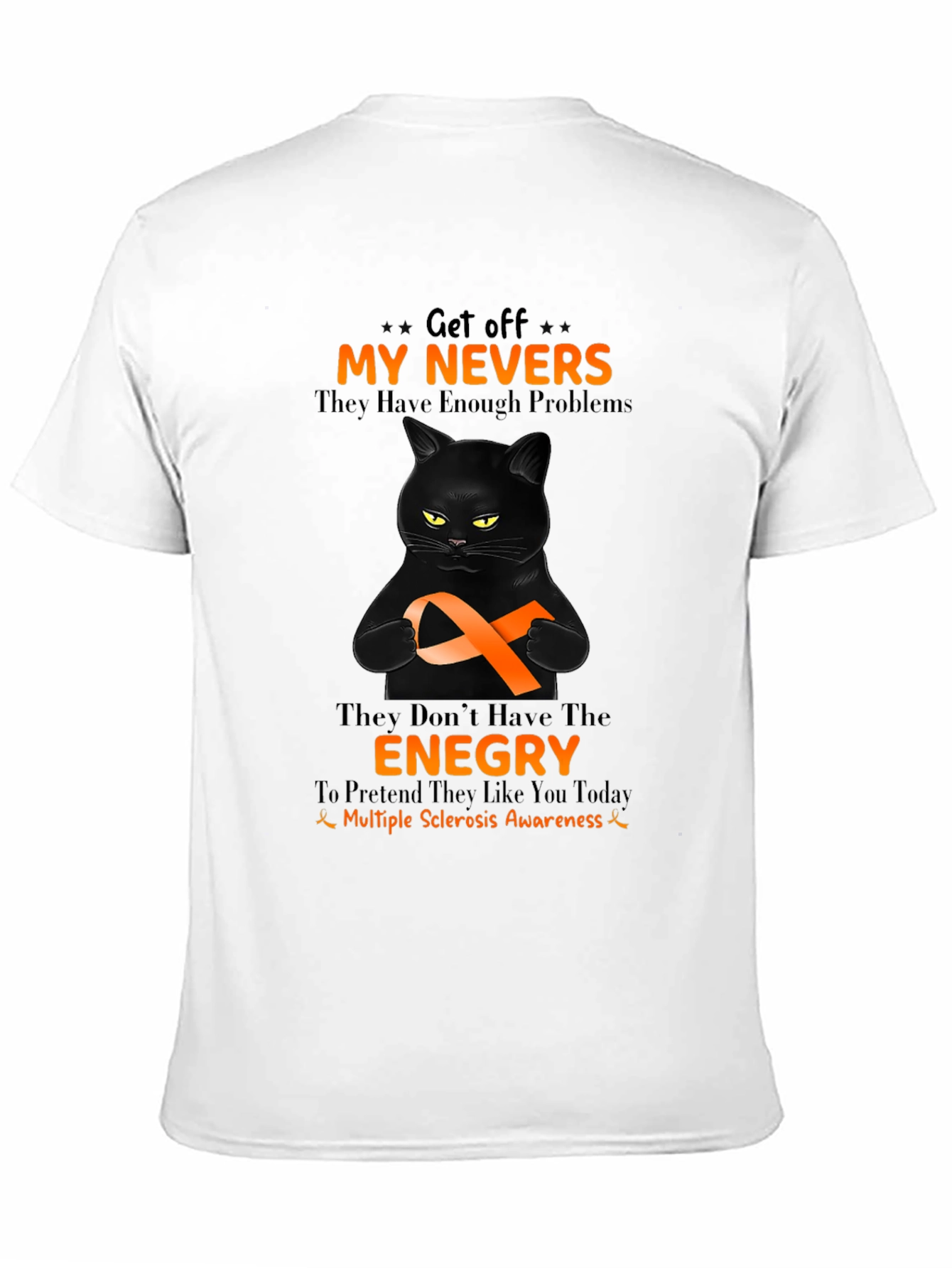 Multiple Sclerosis Awareness Black Cat T-Shirt