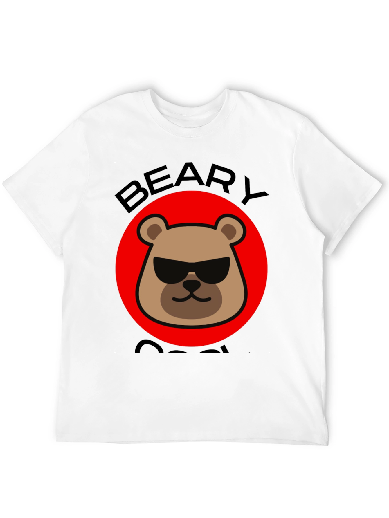 Beary Cool Graphic T-Shirt - Black Crew Neck Tee