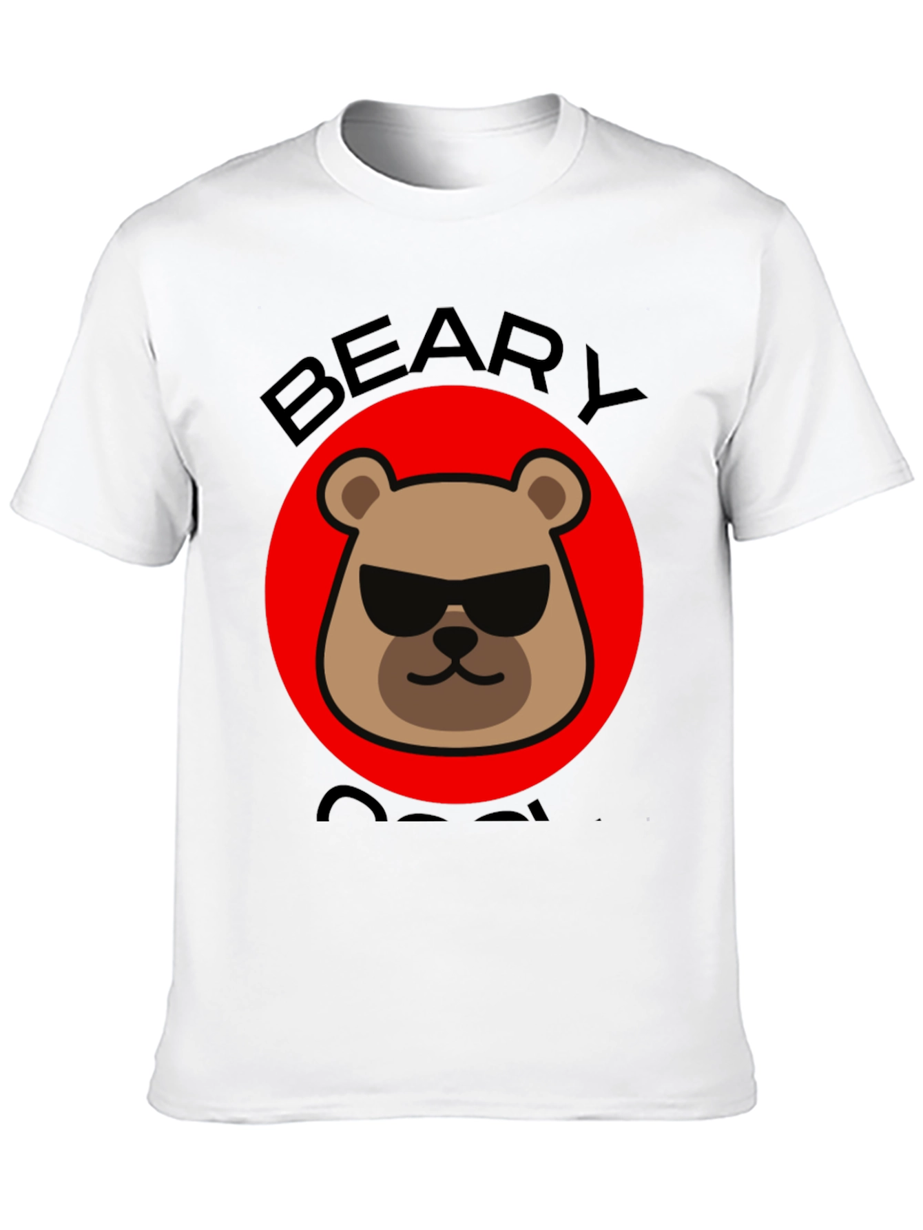 Beary Cool Graphic T-Shirt - Black Crew Neck Tee