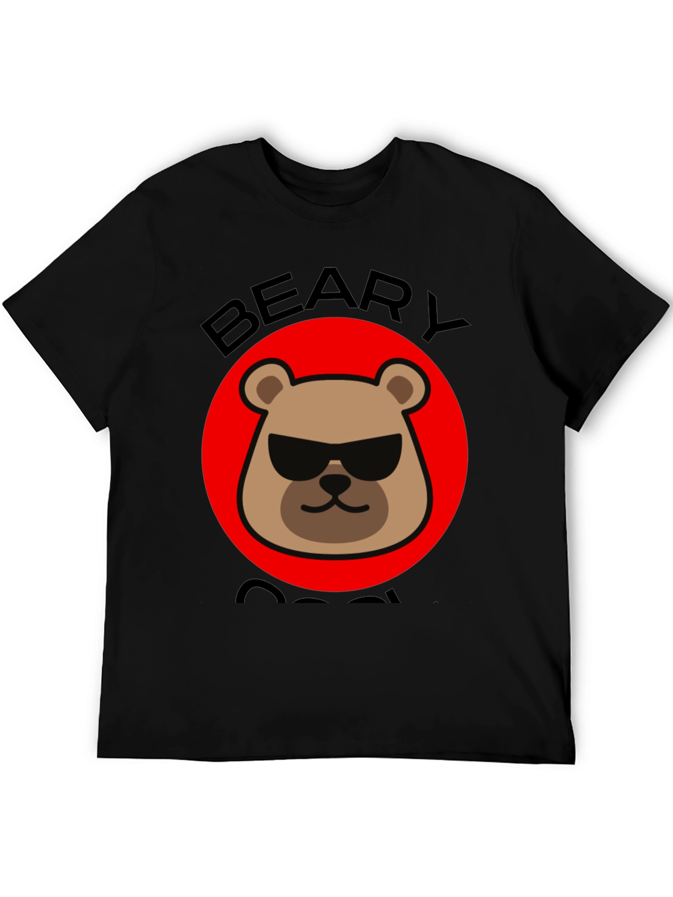Beary Cool Graphic T-Shirt - Black Crew Neck Tee