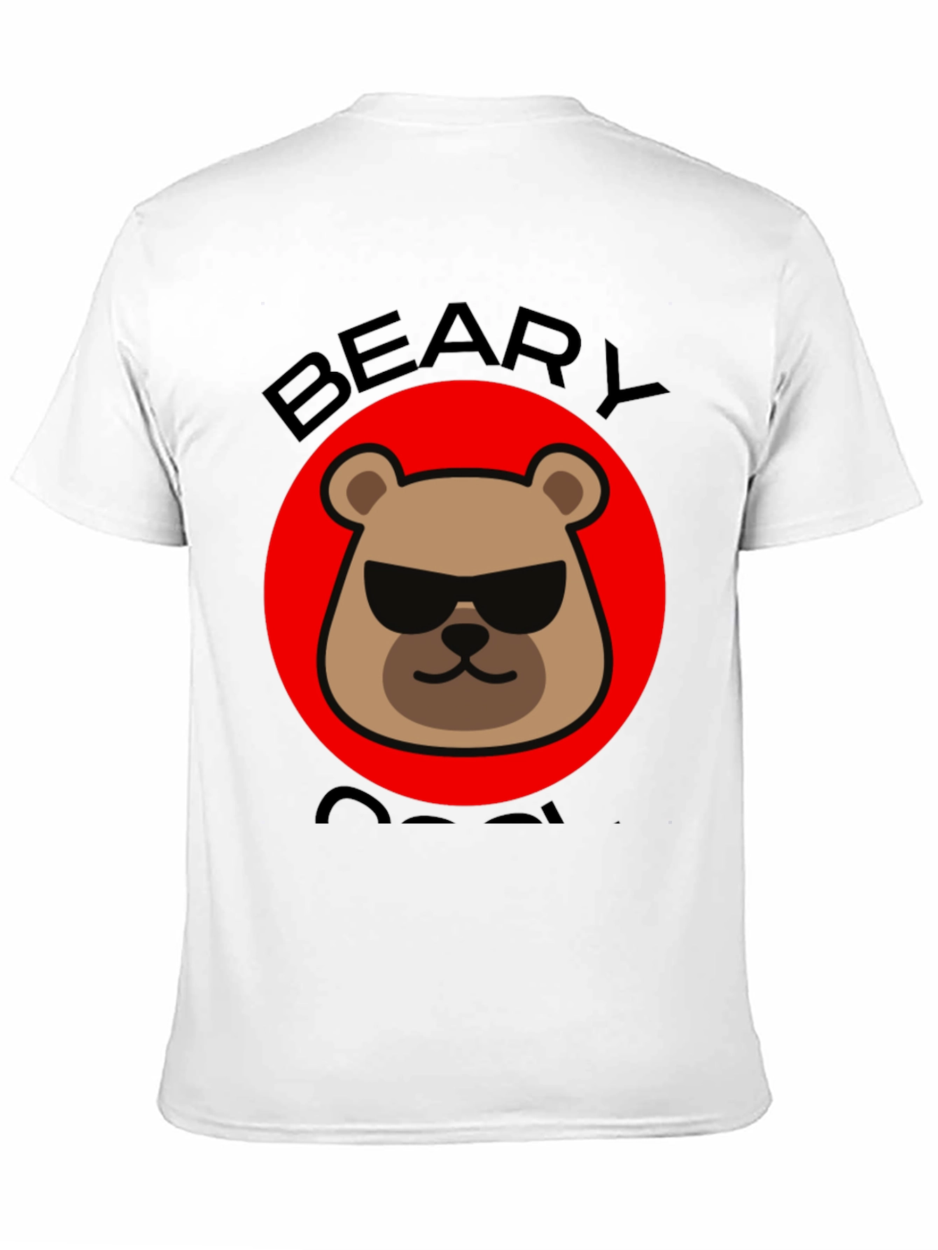 Beary Cool Graphic T-Shirt - Black Crew Neck Tee