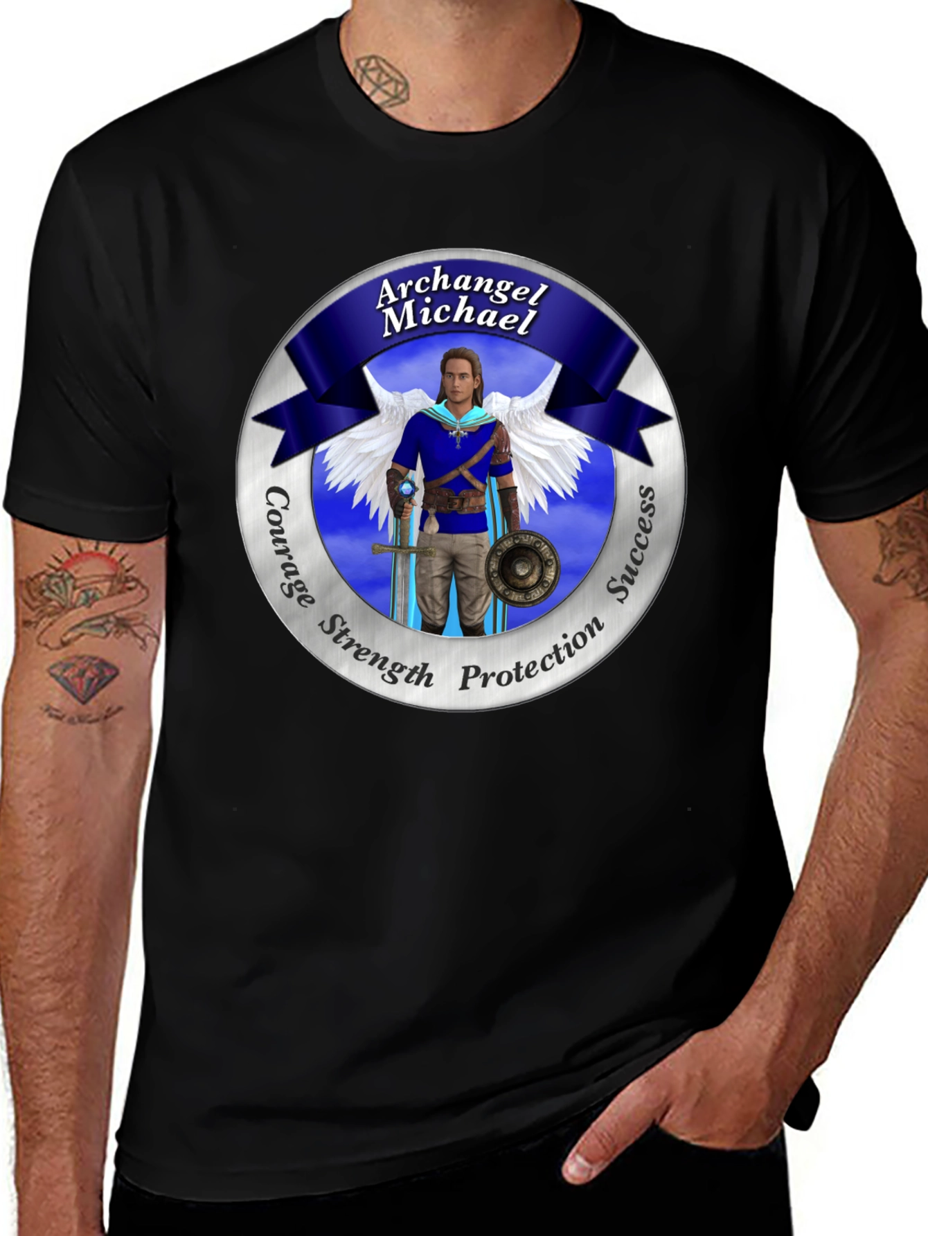 Archangel Michael T-Shirt: Courage Strength Protection