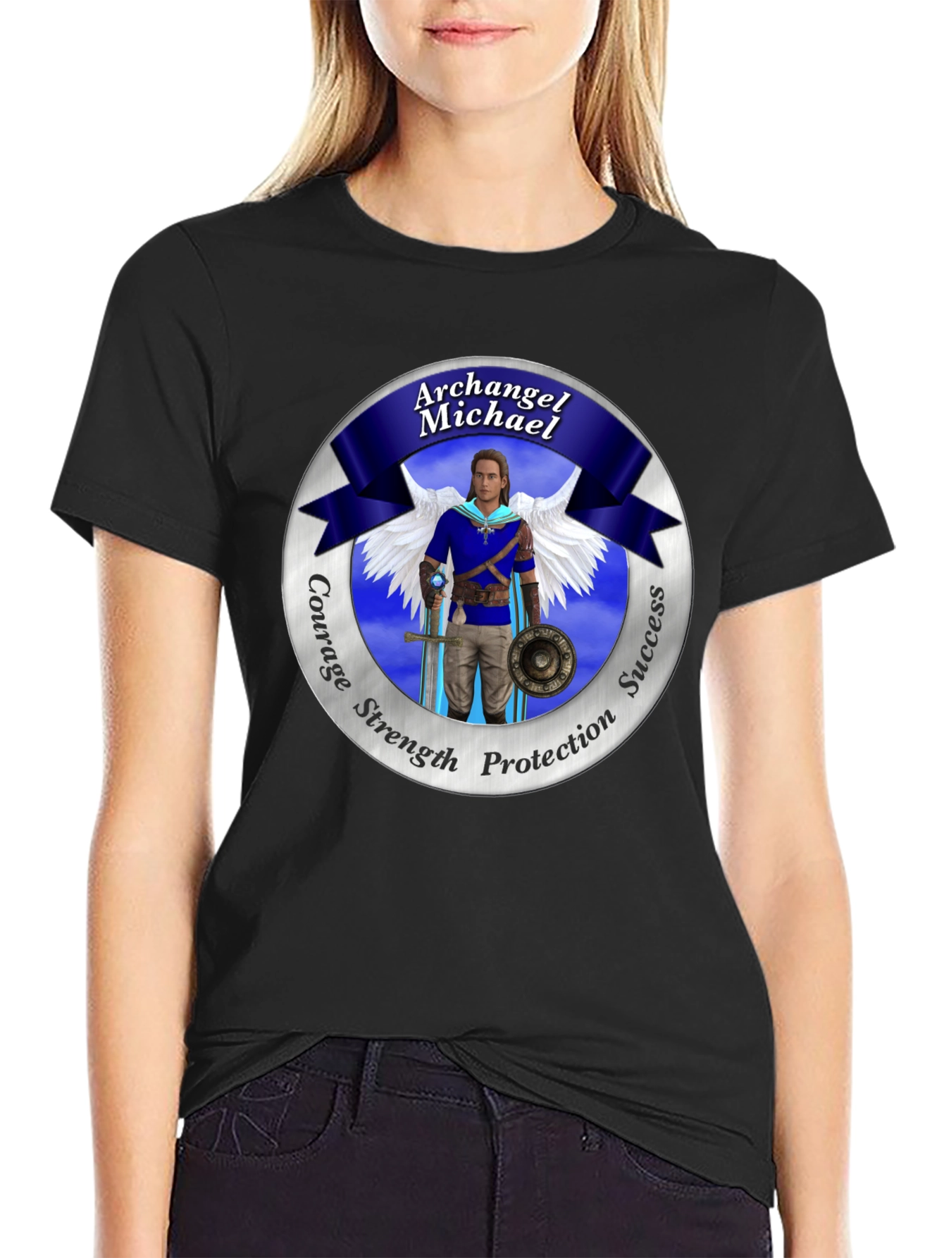 Archangel Michael T-Shirt: Courage Strength Protection
