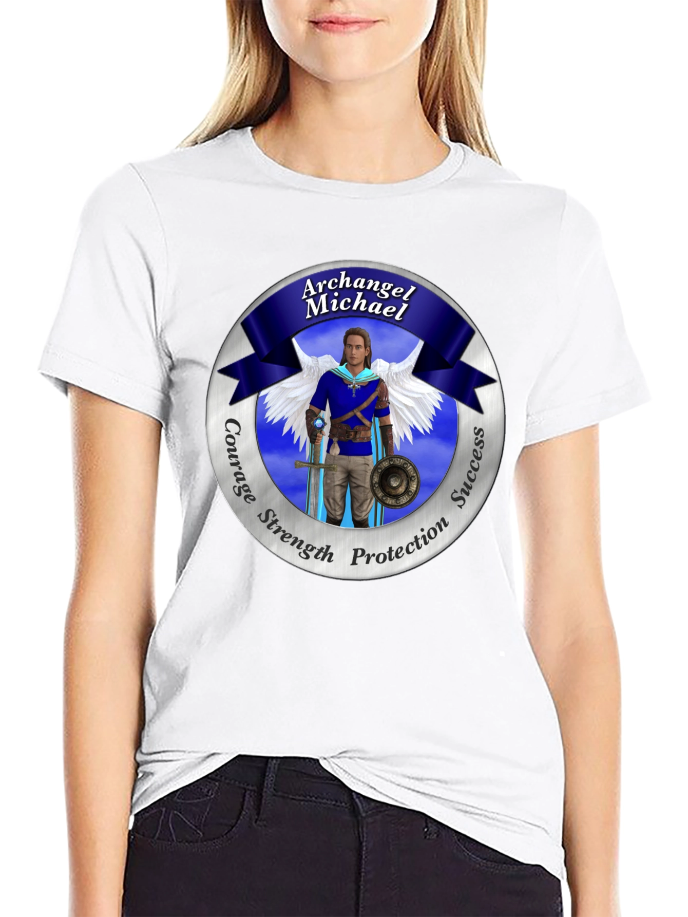 Archangel Michael T-Shirt: Courage Strength Protection