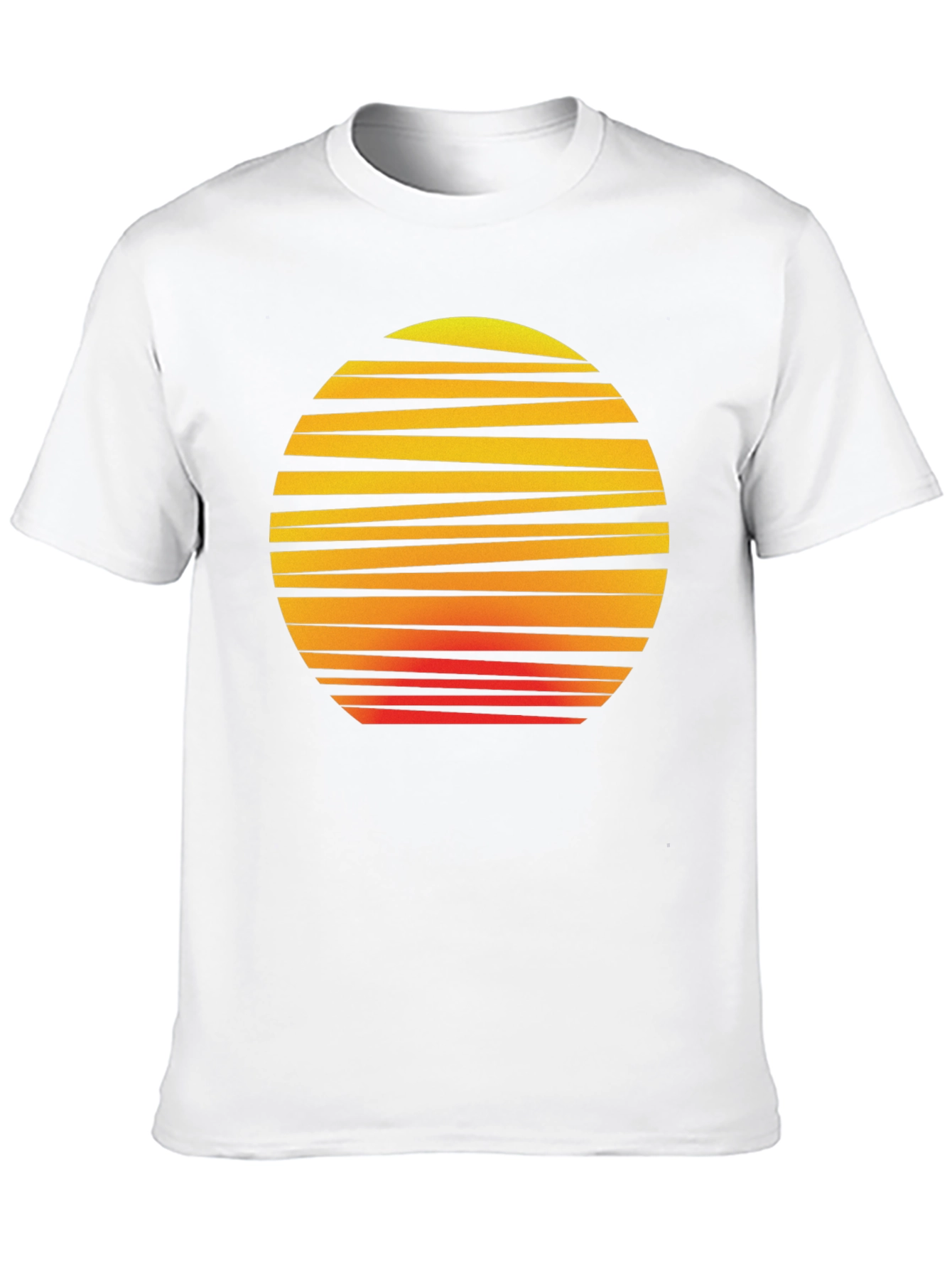 Retro Sunset Graphic Tee - Black Cotton T-Shirt