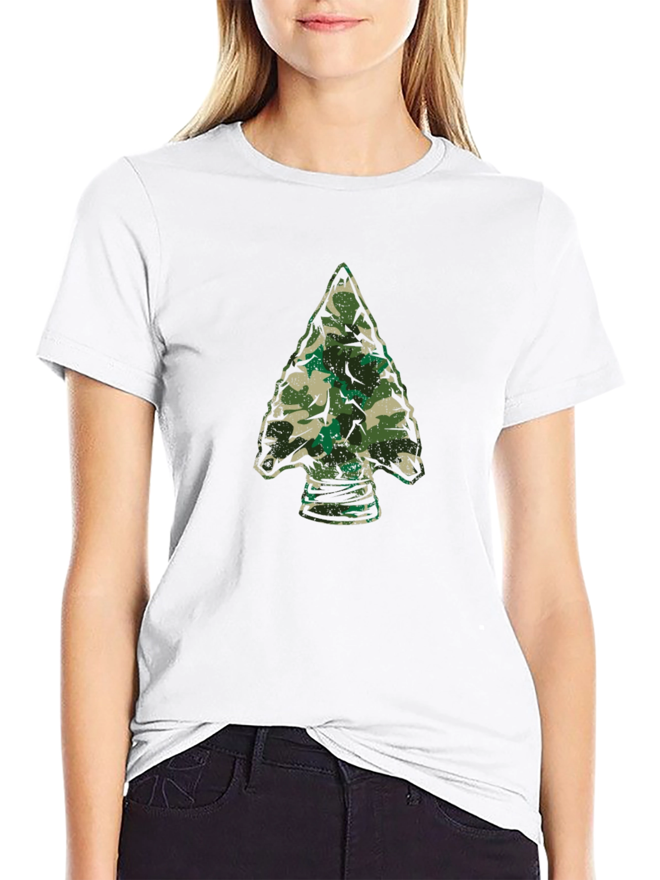 Camouflage Arrowhead Graphic Tee - Black