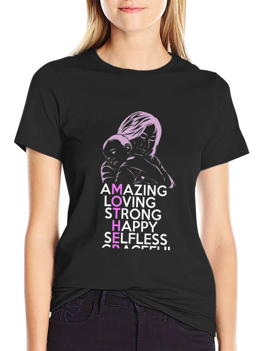 Amazing Mother Graphic Tee - Black