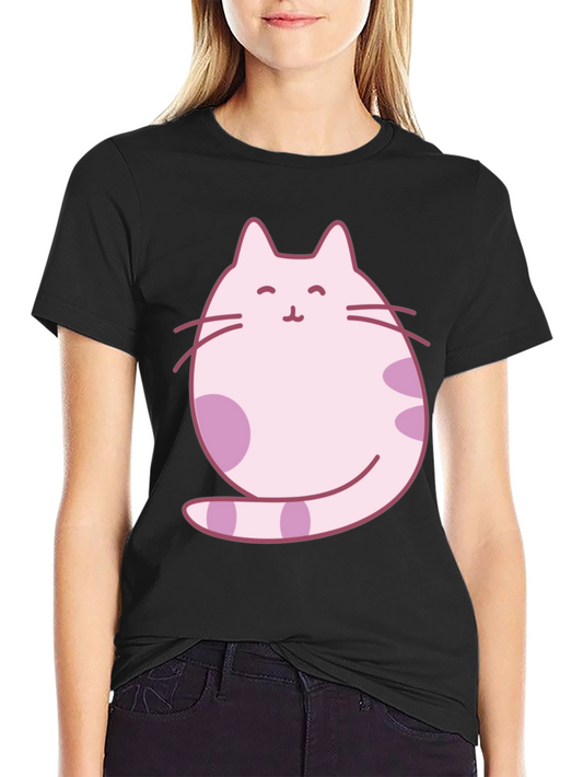 Pink Cat Graphic Print Tee