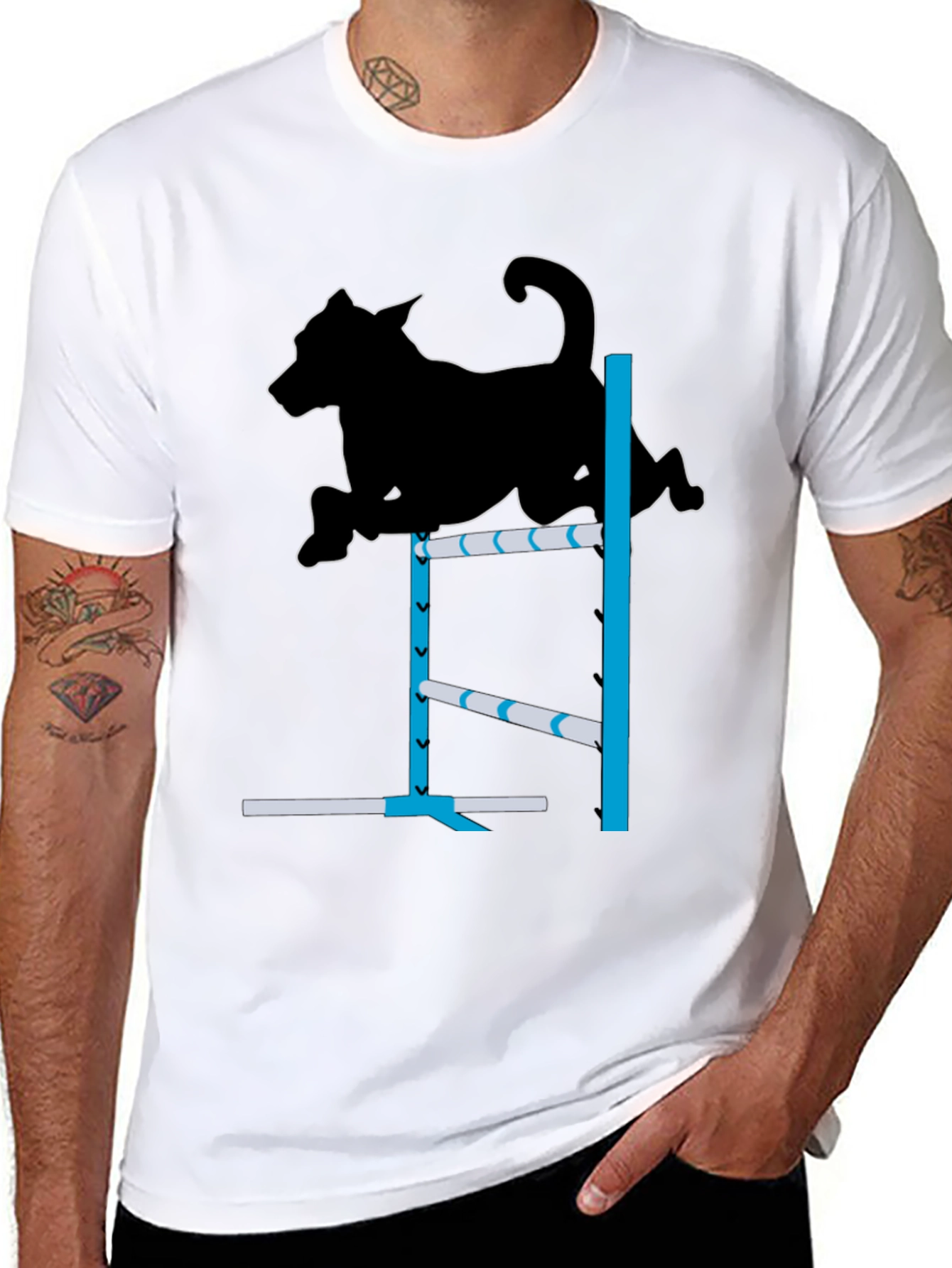 Dog Agility T-Shirt - Canine Jump Design