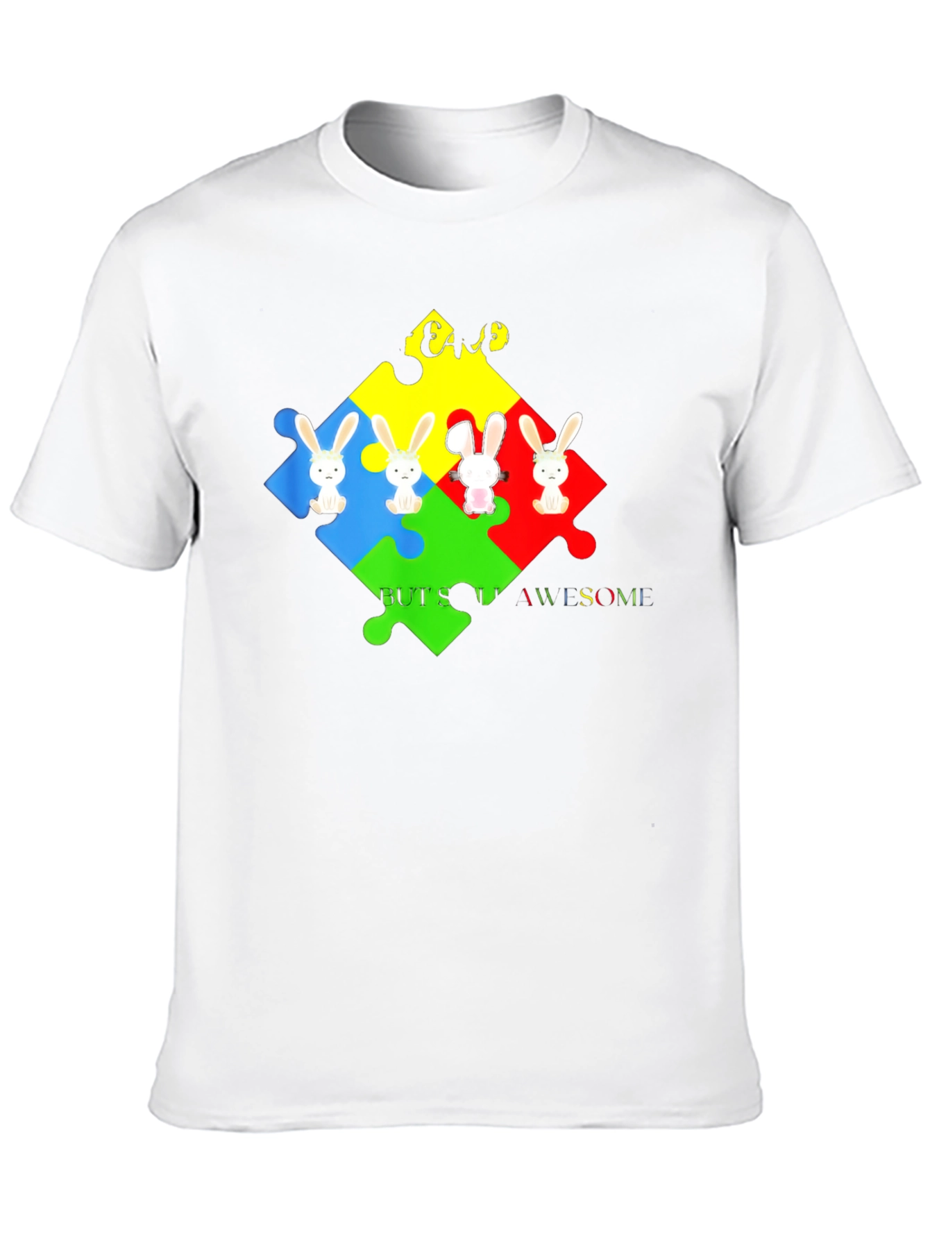 Autism Awareness Bunny Puzzle T-Shirt