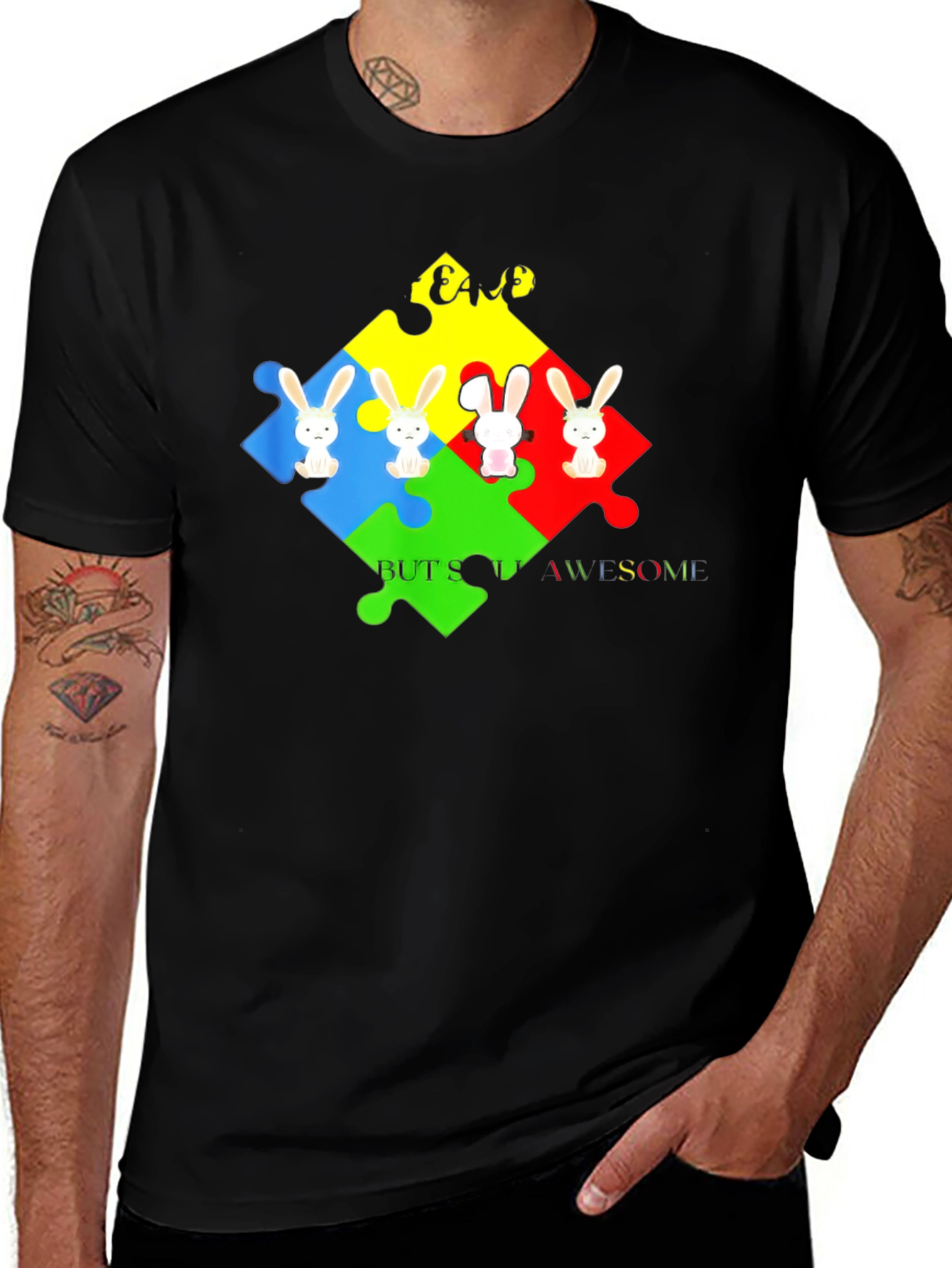Autism Awareness Bunny Puzzle T-Shirt