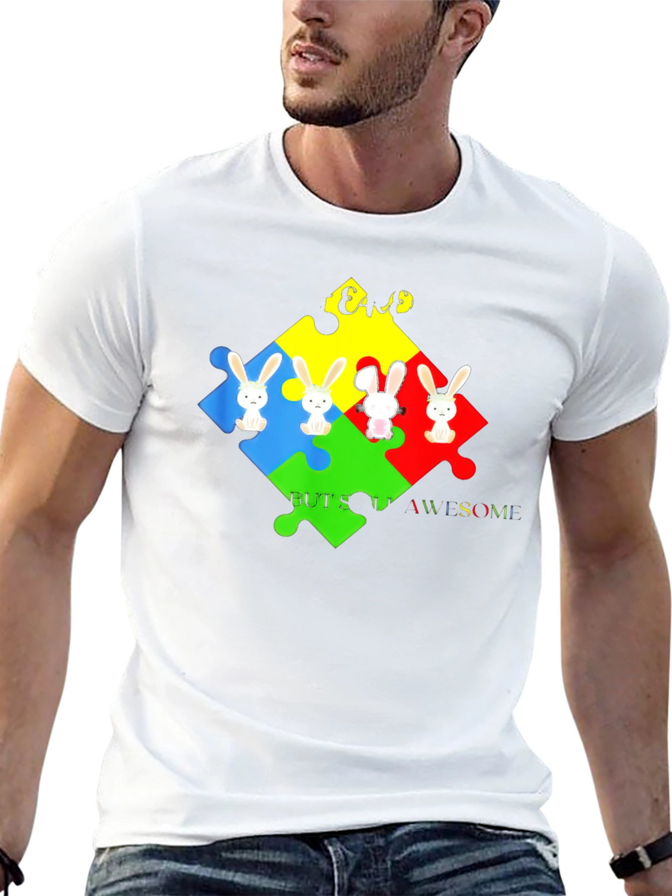 Autism Awareness Bunny Puzzle T-Shirt