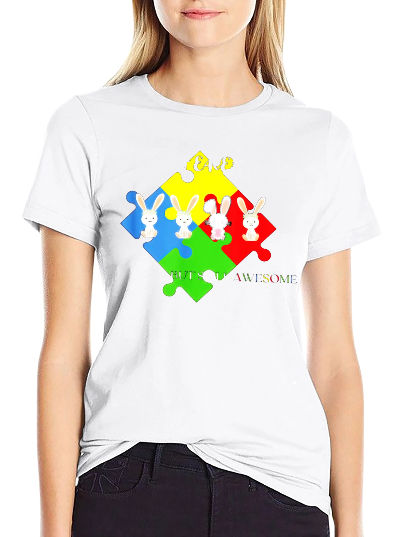 Autism Awareness Bunny Puzzle T-Shirt