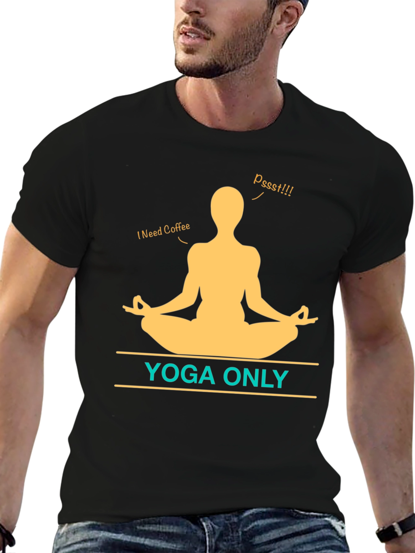 Yoga Only Coffee T-Shirt - Meditation Graphic Tee