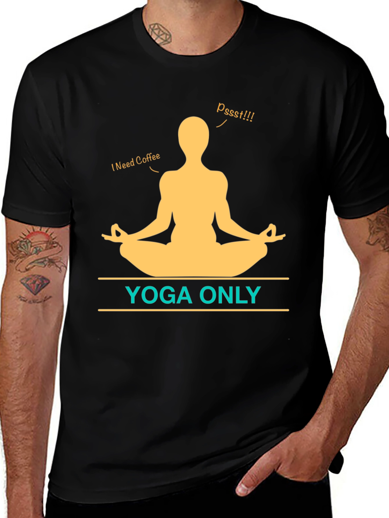 Yoga Only Coffee T-Shirt - Meditation Graphic Tee