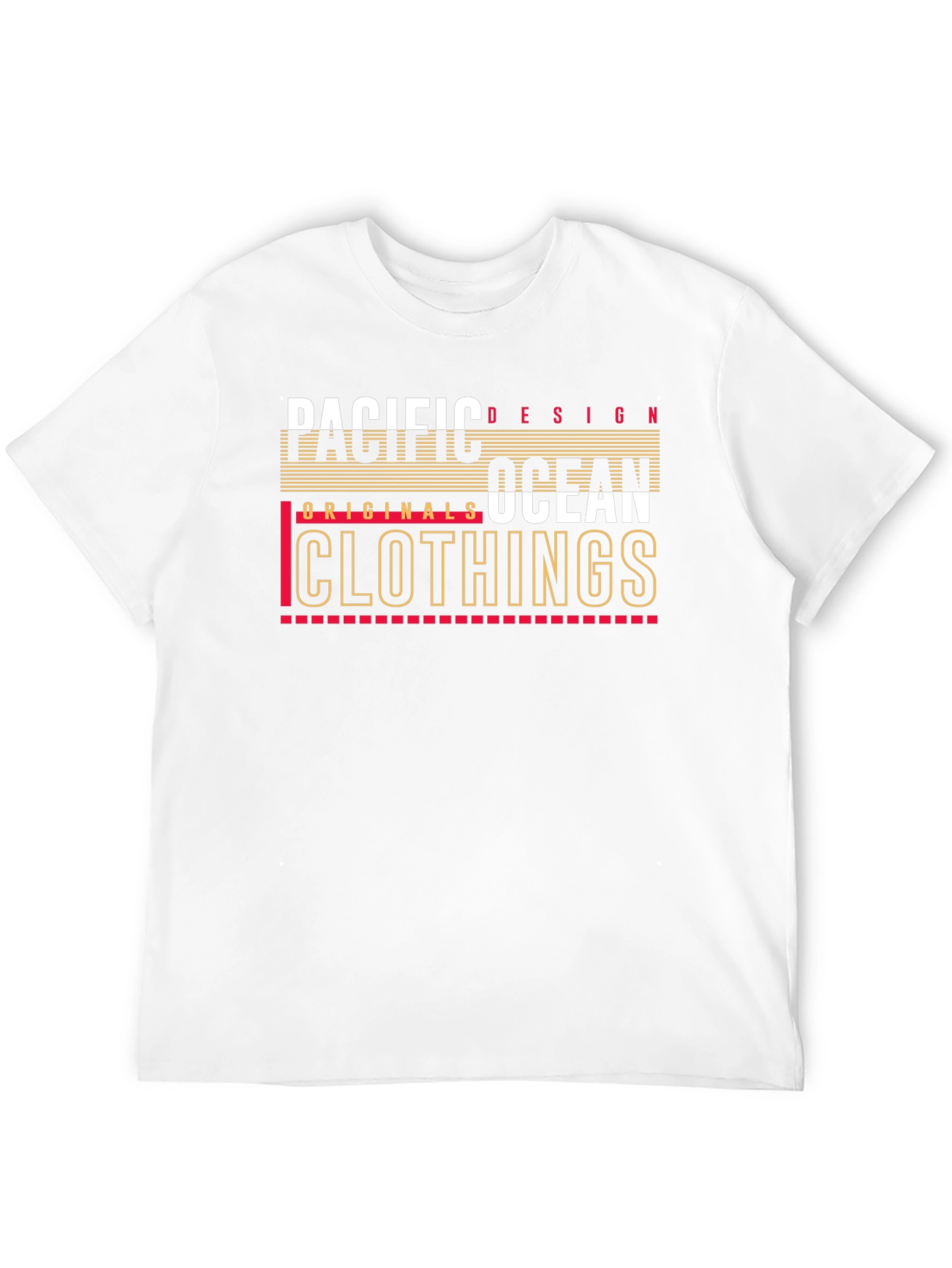 Pacific Ocean Design Black Graphic T-Shirt