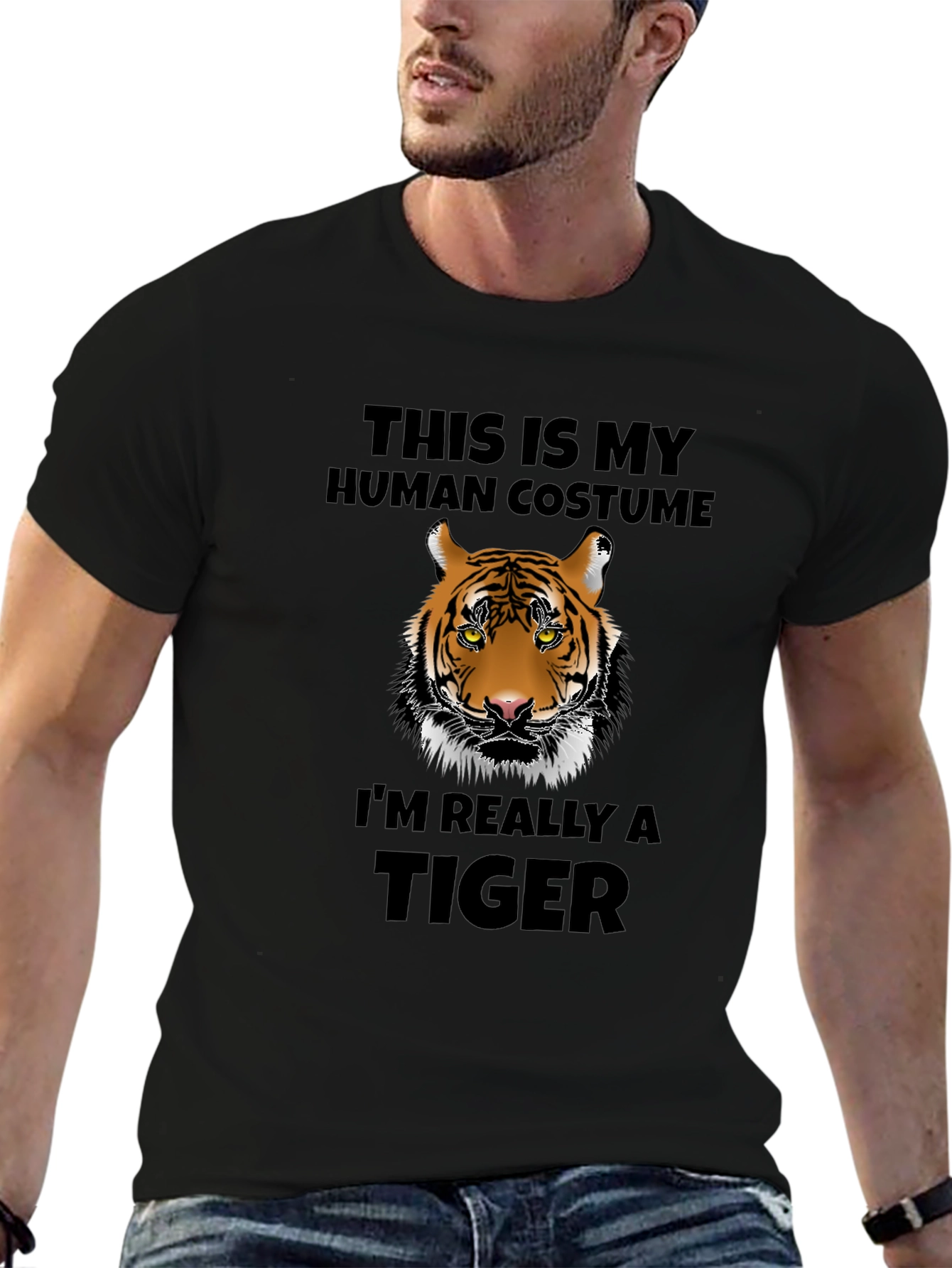 Funny Tiger Costume T-Shirt - Human Disguise Tee