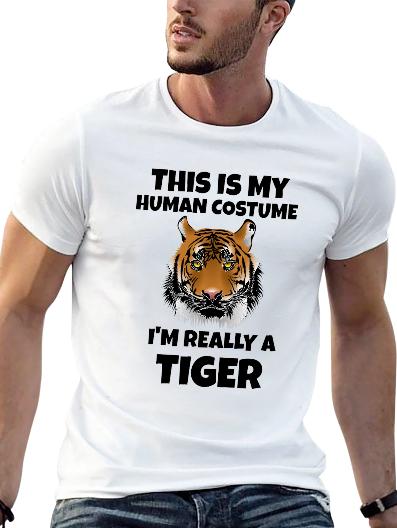 Funny Tiger Costume T-Shirt - Human Disguise Tee