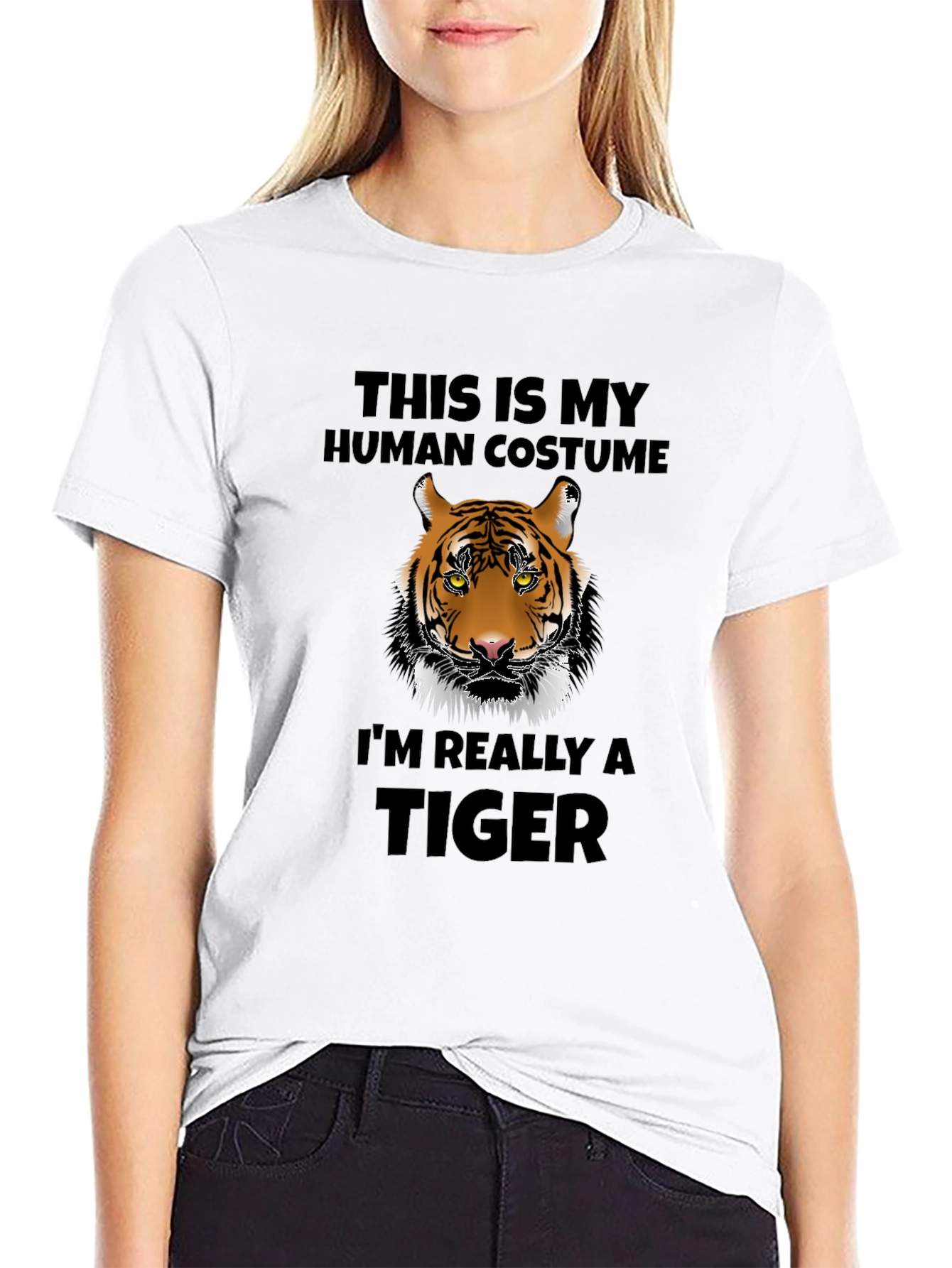 Funny Tiger Costume T-Shirt - Human Disguise Tee