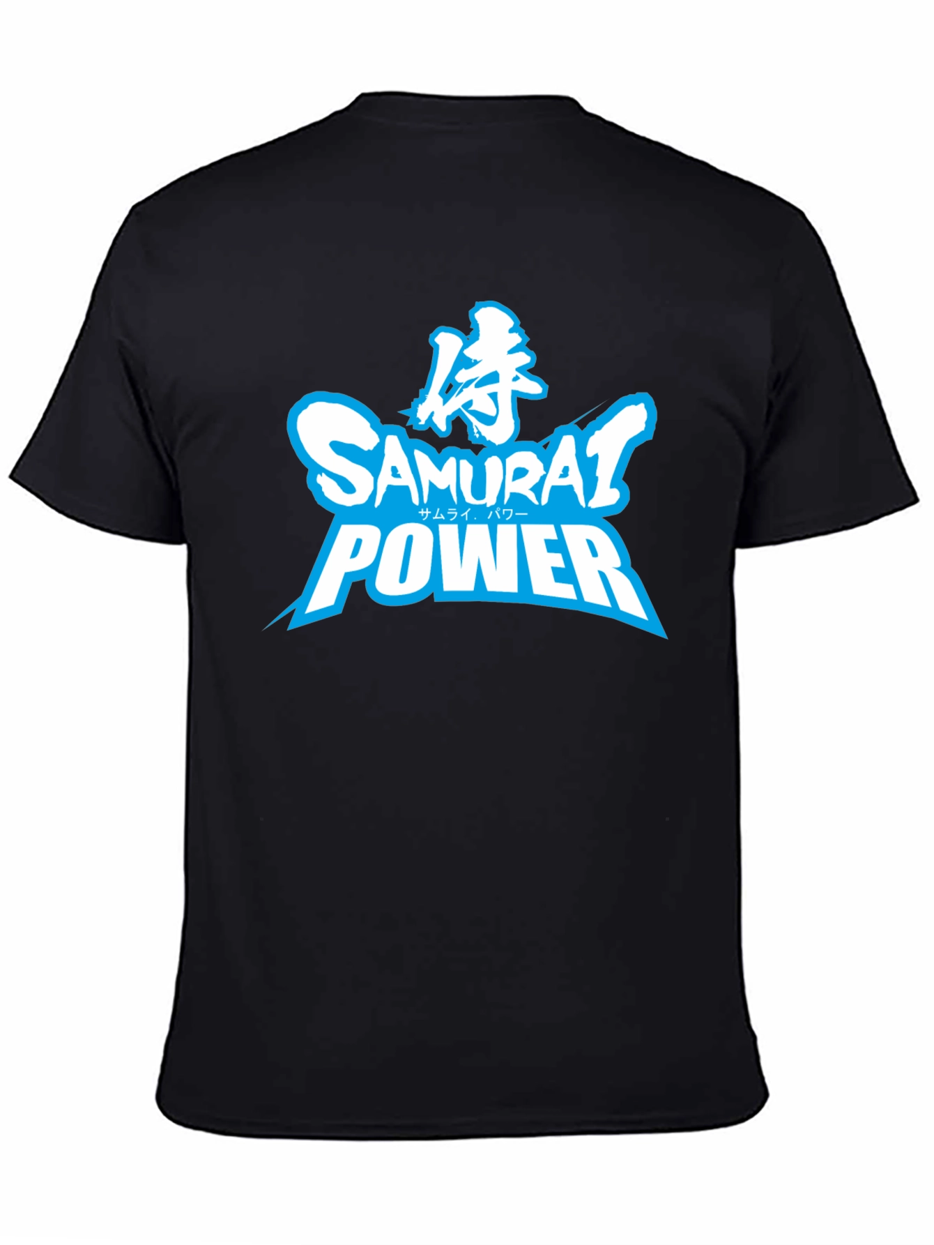 Samurai Power Graphic T-Shirt - Black Crew Neck Tee