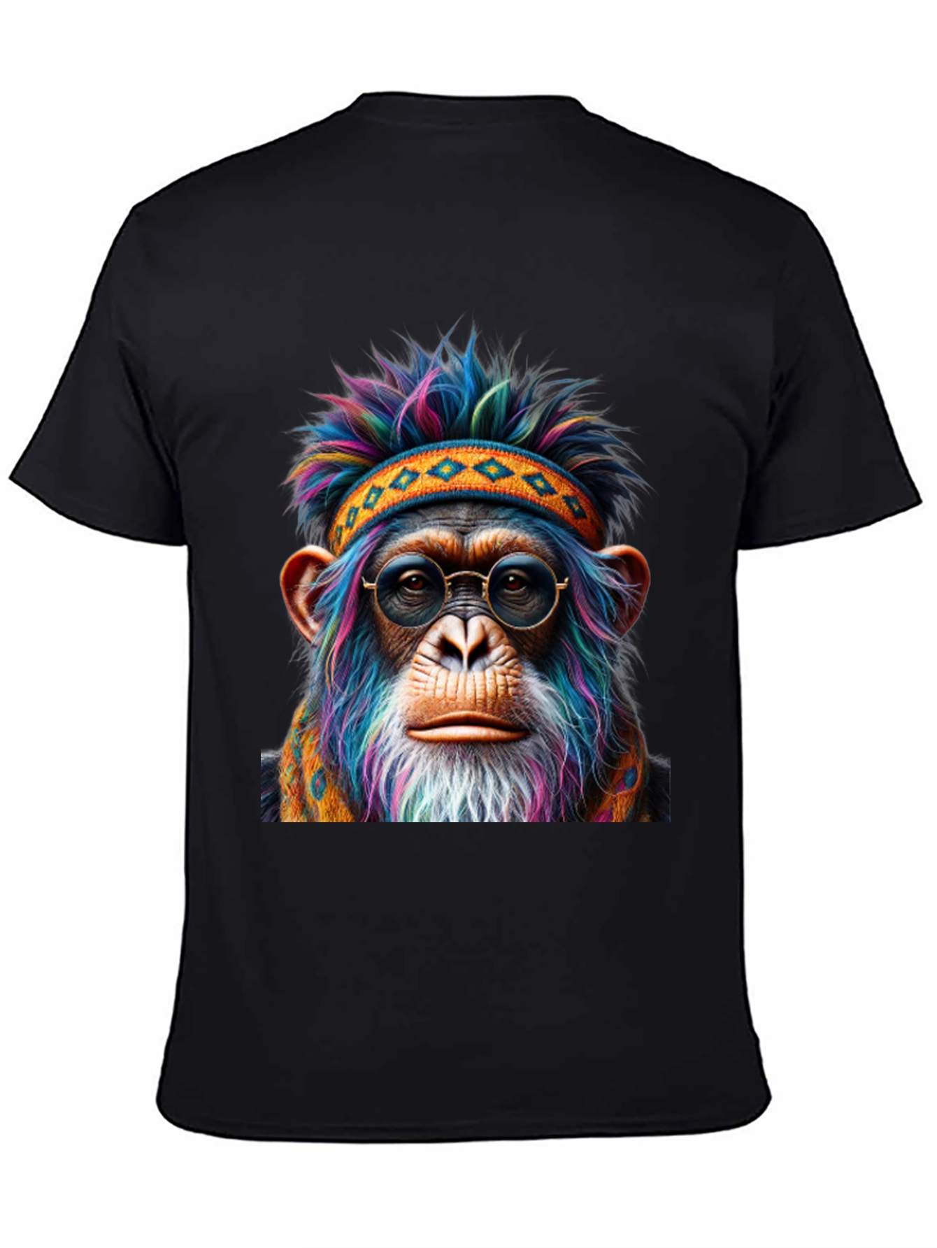 Cool Chimpanzee T-Shirt: Hippie Monkey with Glasses