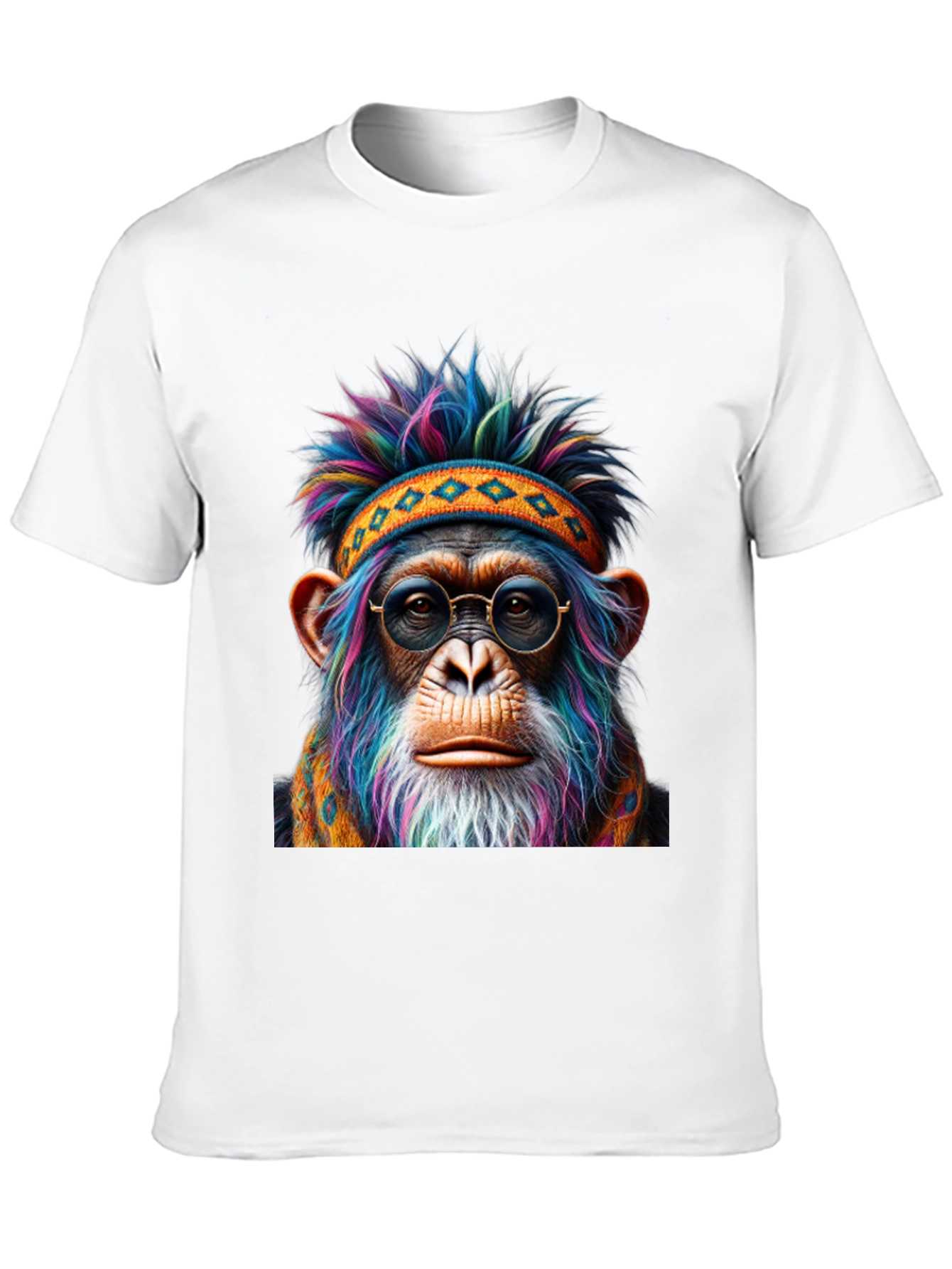 Cool Chimpanzee T-Shirt: Hippie Monkey with Glasses