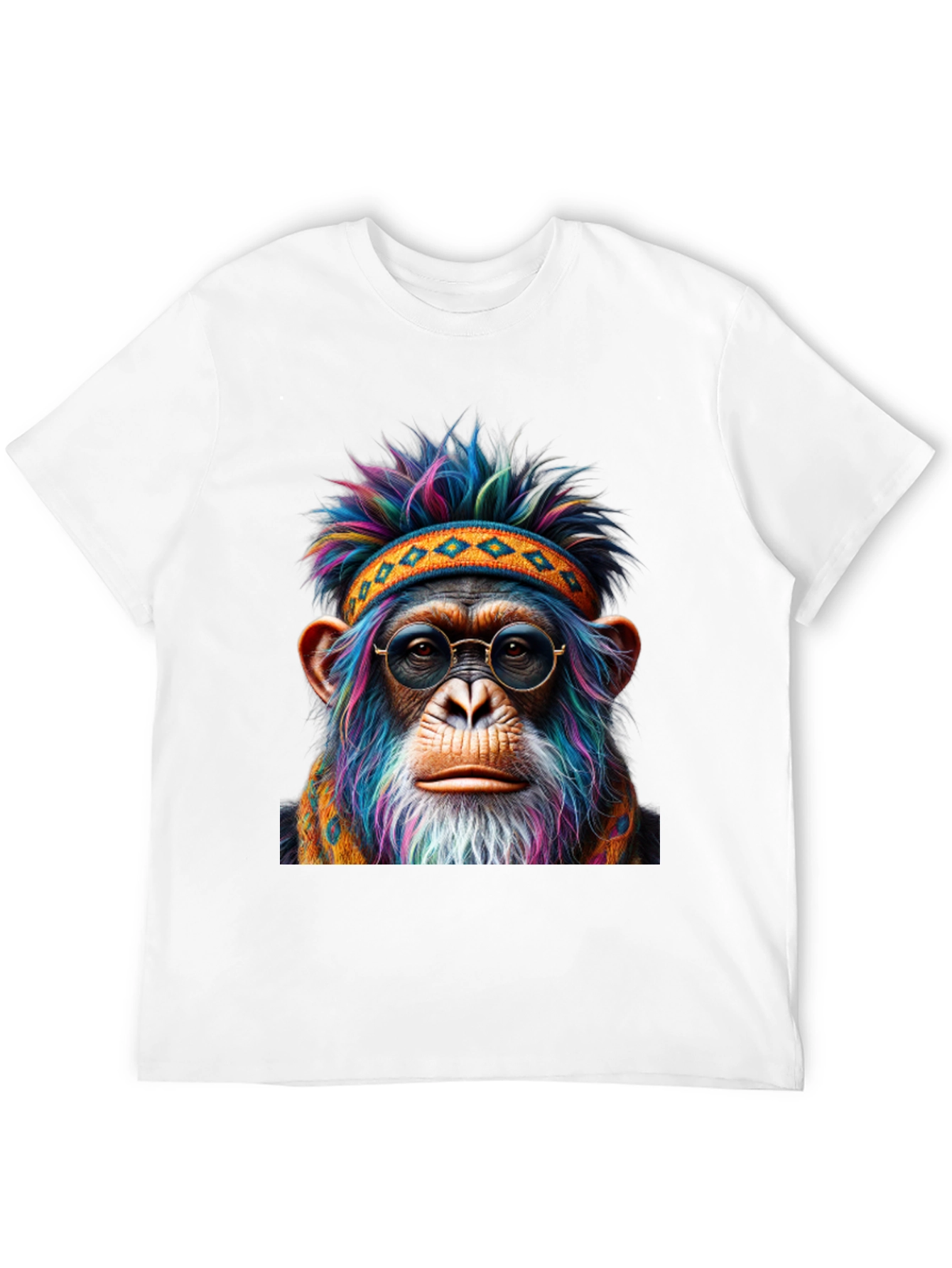 Cool Chimpanzee T-Shirt: Hippie Monkey with Glasses