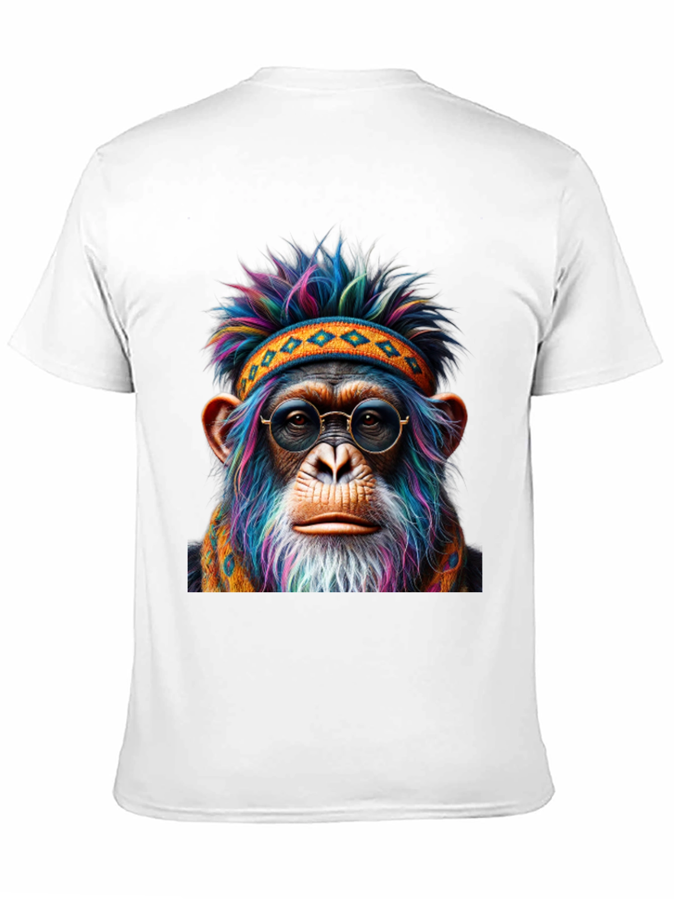Cool Chimpanzee T-Shirt: Hippie Monkey with Glasses