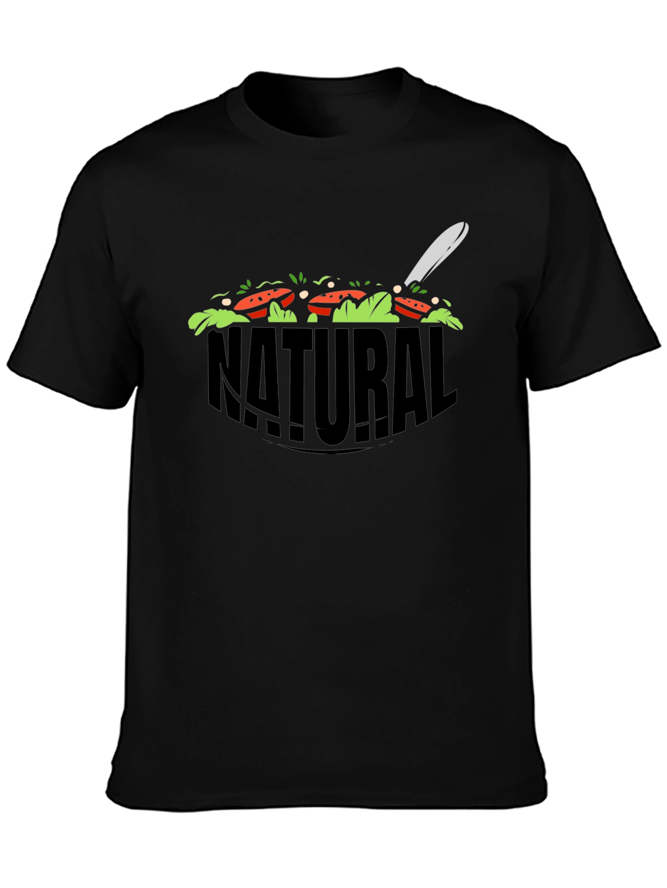 Natural Salad Graphic T-Shirt - Black