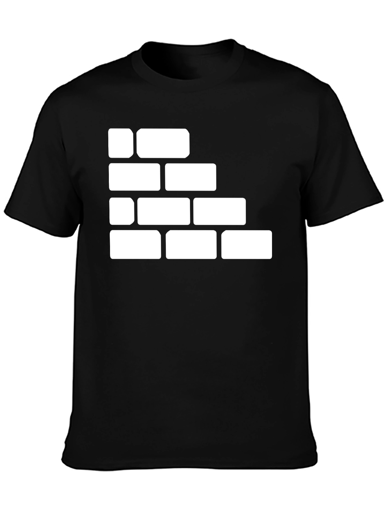 Brick Wall Graphic Tee - Black Cotton T-Shirt