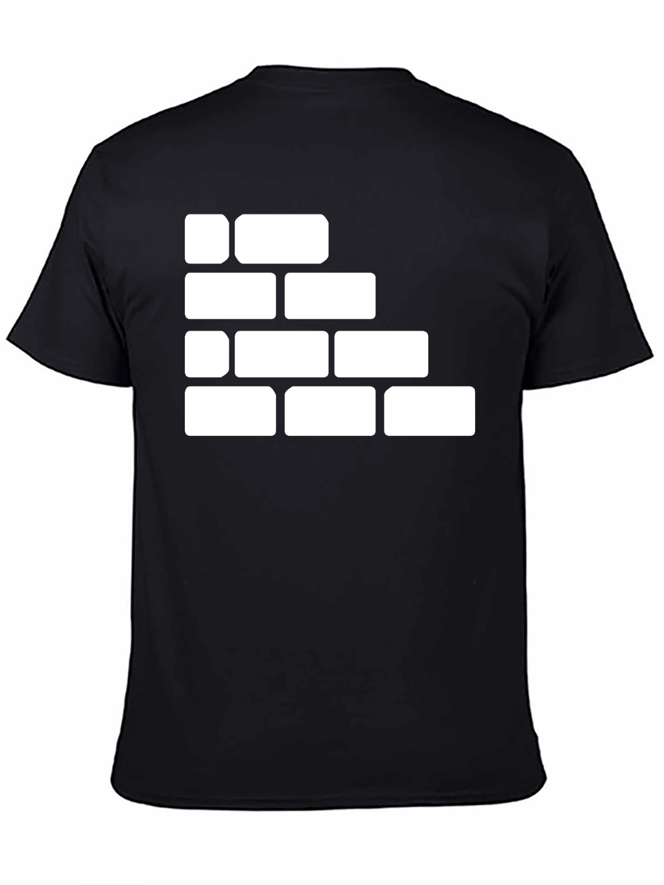 Brick Wall Graphic Tee - Black Cotton T-Shirt