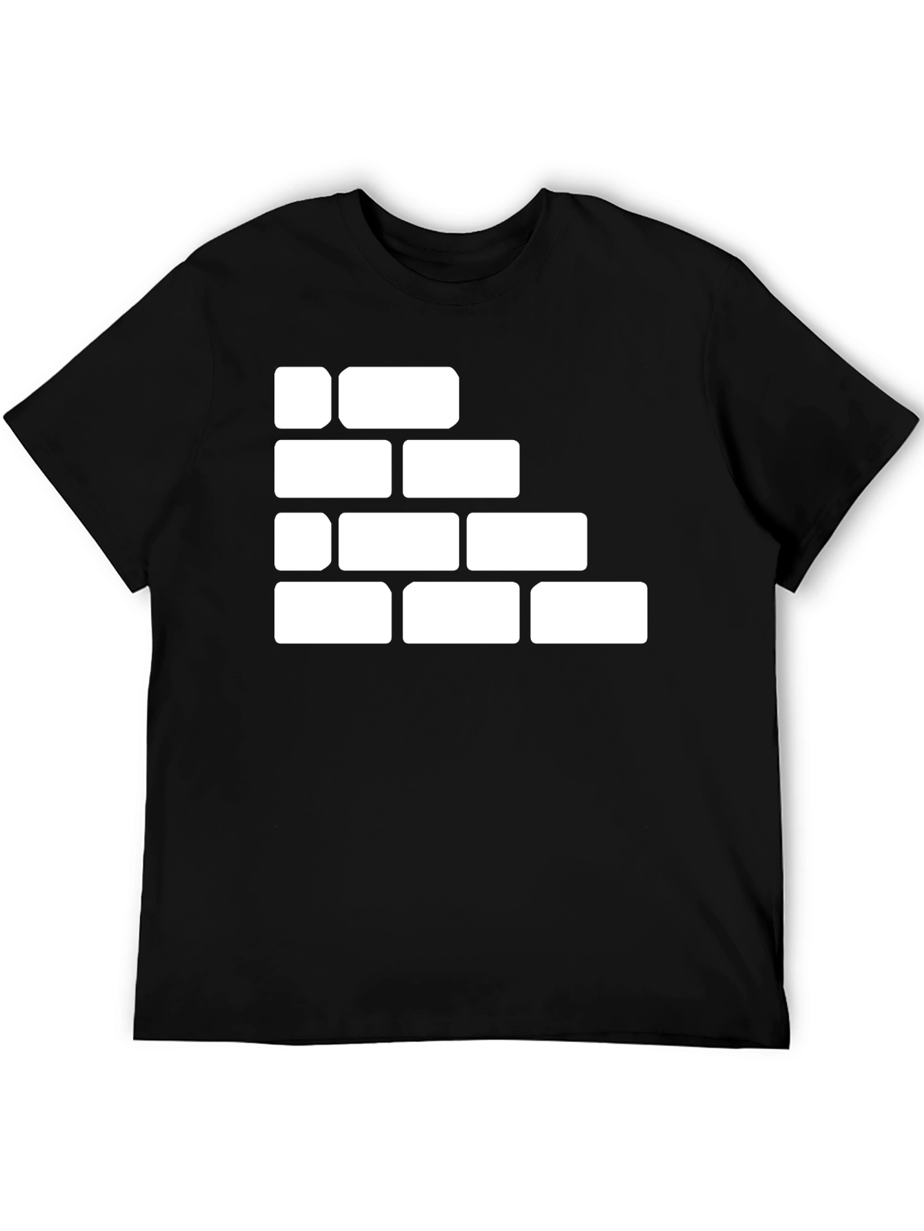 Brick Wall Graphic Tee - Black Cotton T-Shirt