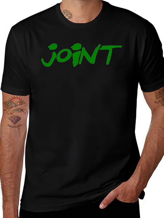 Joint T-Shirt - Green Lettering on Black Cotton Tee
