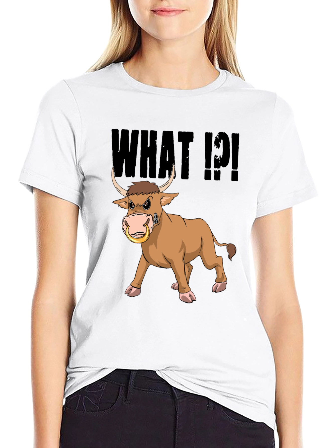Angry Bull T-Shirt - What!?! Funny Cartoon Tee