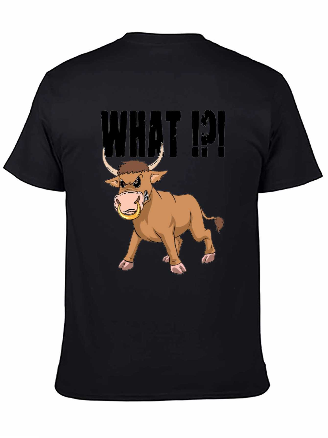 Angry Bull T-Shirt - What!?! Funny Cartoon Tee