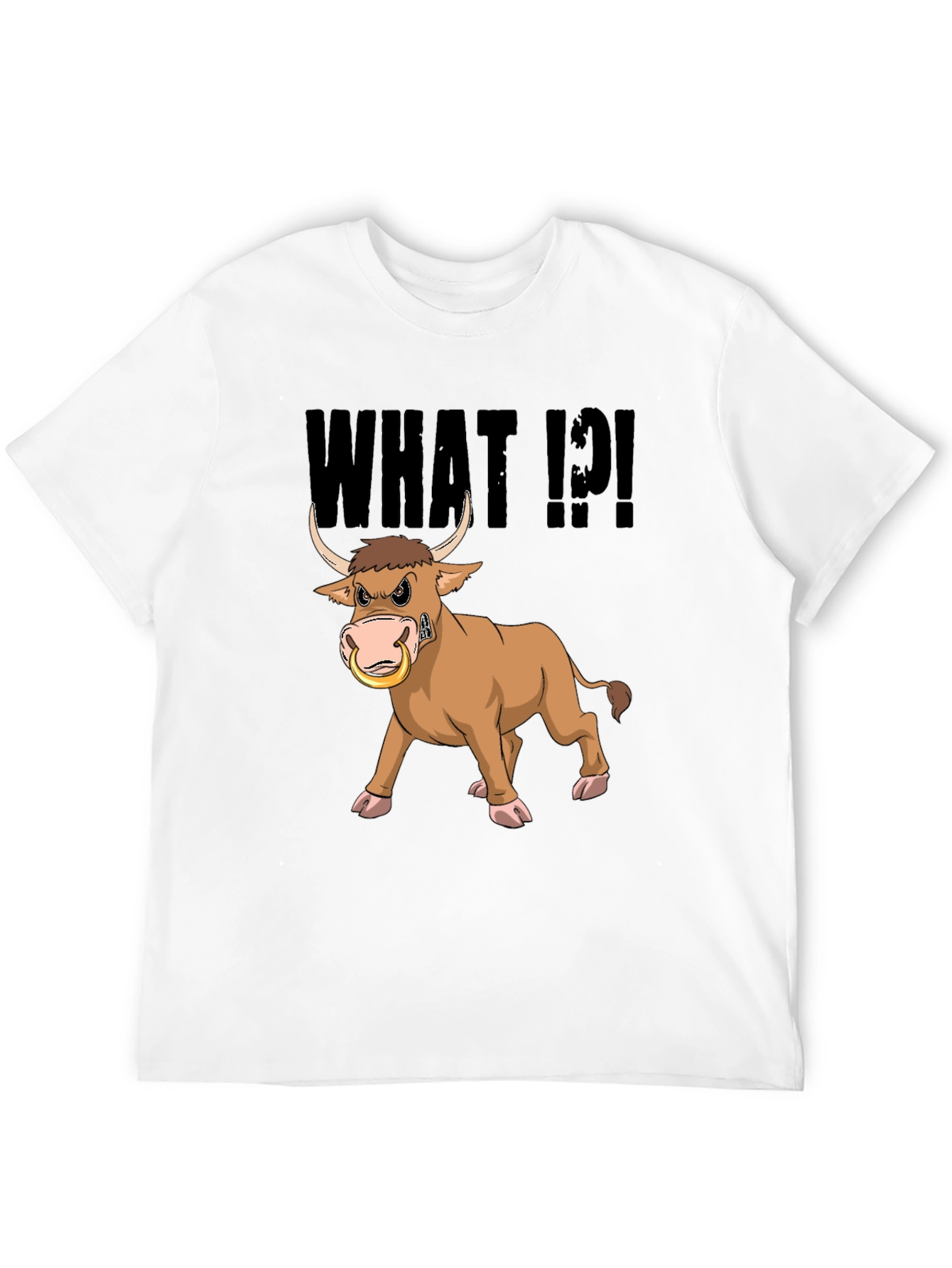 Angry Bull T-Shirt - What!?! Funny Cartoon Tee