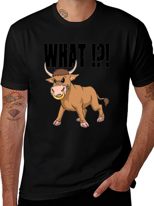 Angry Bull T-Shirt - What!?! Funny Cartoon Tee