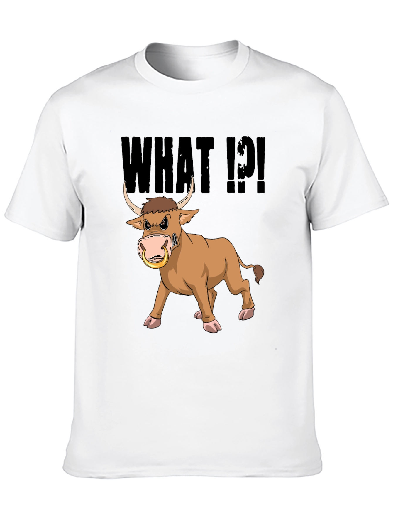 Angry Bull T-Shirt - What!?! Funny Cartoon Tee