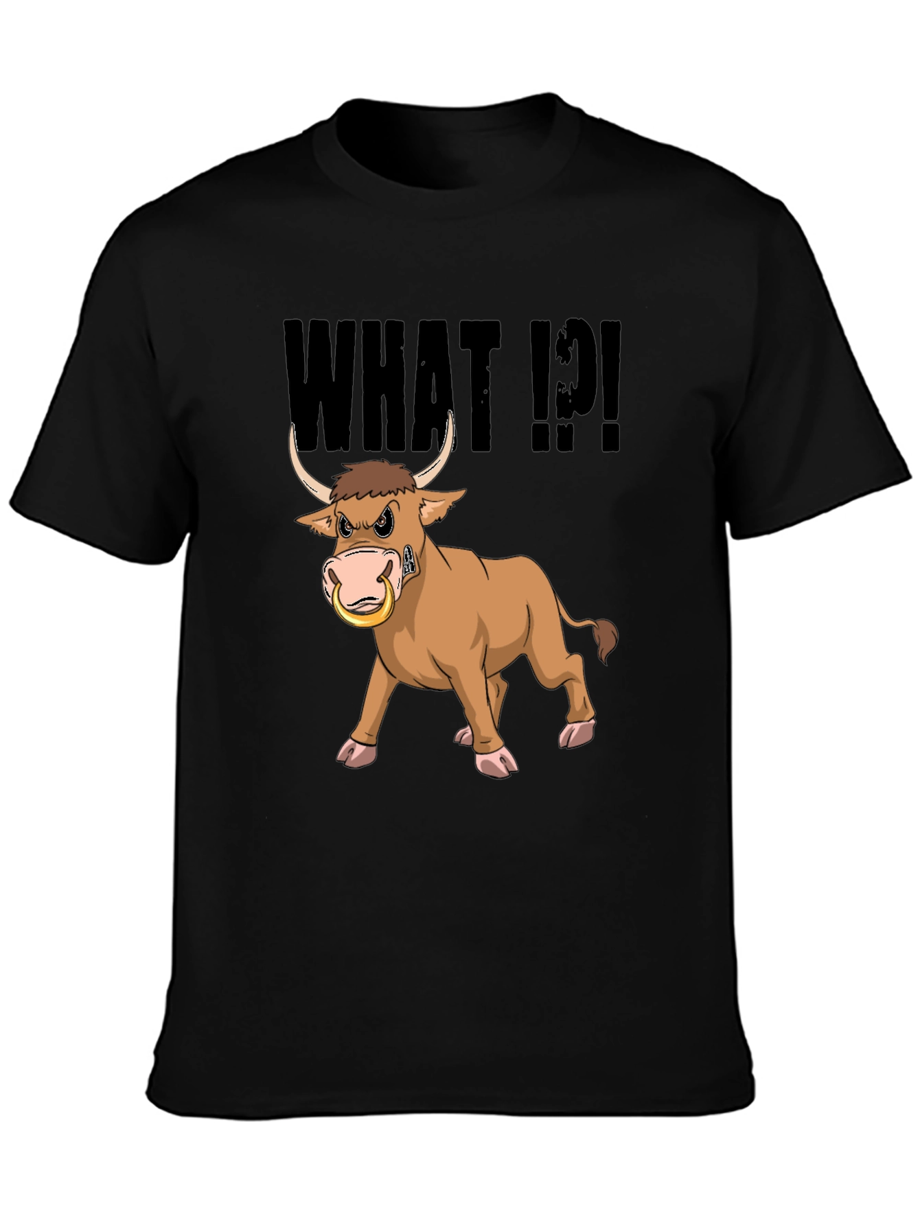 Angry Bull T-Shirt - What!?! Funny Cartoon Tee