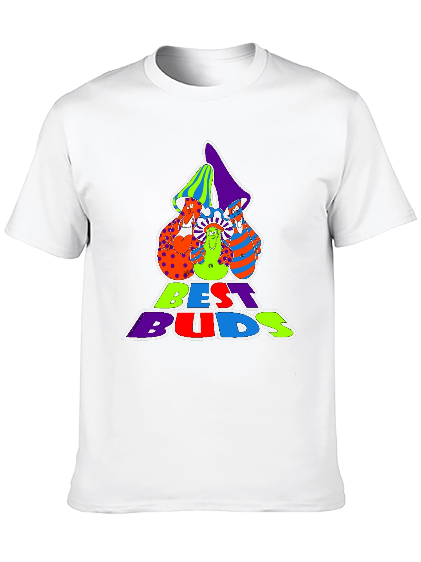 Best Buds Graphic Tee - Groovy Mushroom Design