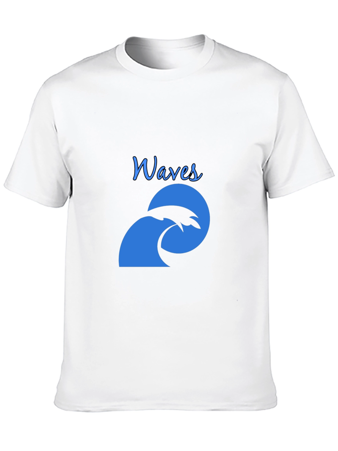 Waves Graphic Tee - Black Cotton T-Shirt