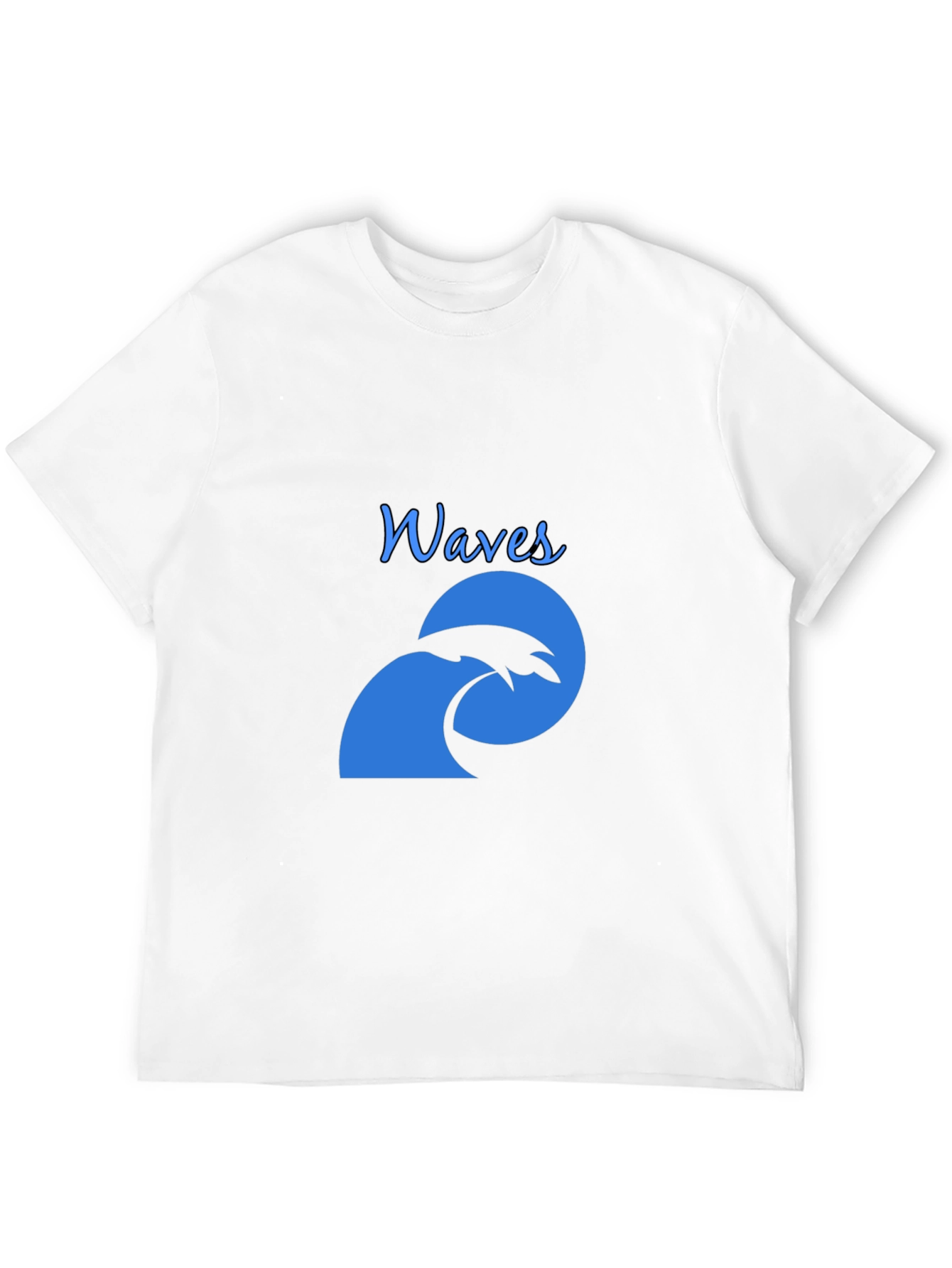 Waves Graphic Tee - Black Cotton T-Shirt