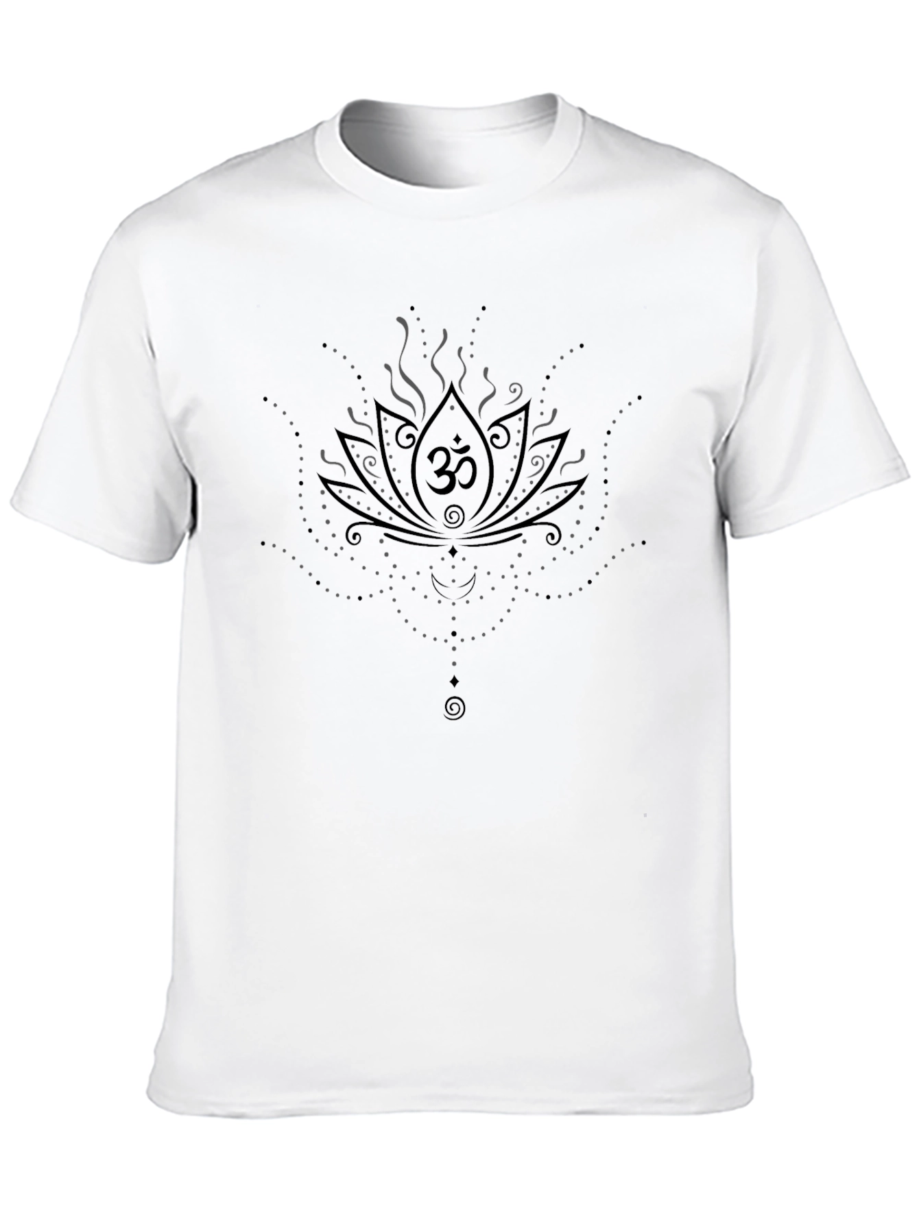 Om Lotus Black Graphic Tee - Spiritual Comfort